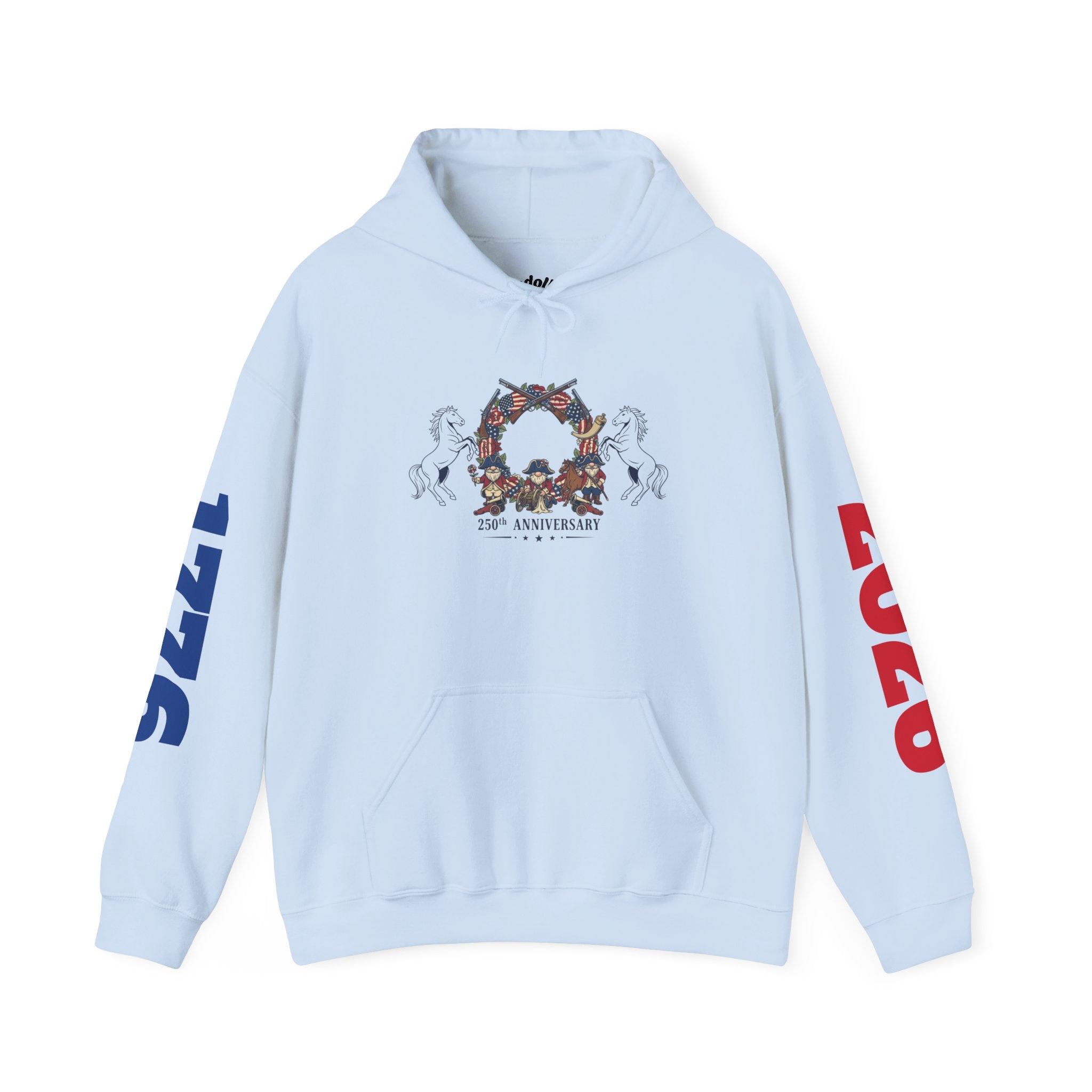 Anniversary Skull Hoodie — 10th Anniversary Floral Skull Pullover (Red & Blue Sleeve Years)