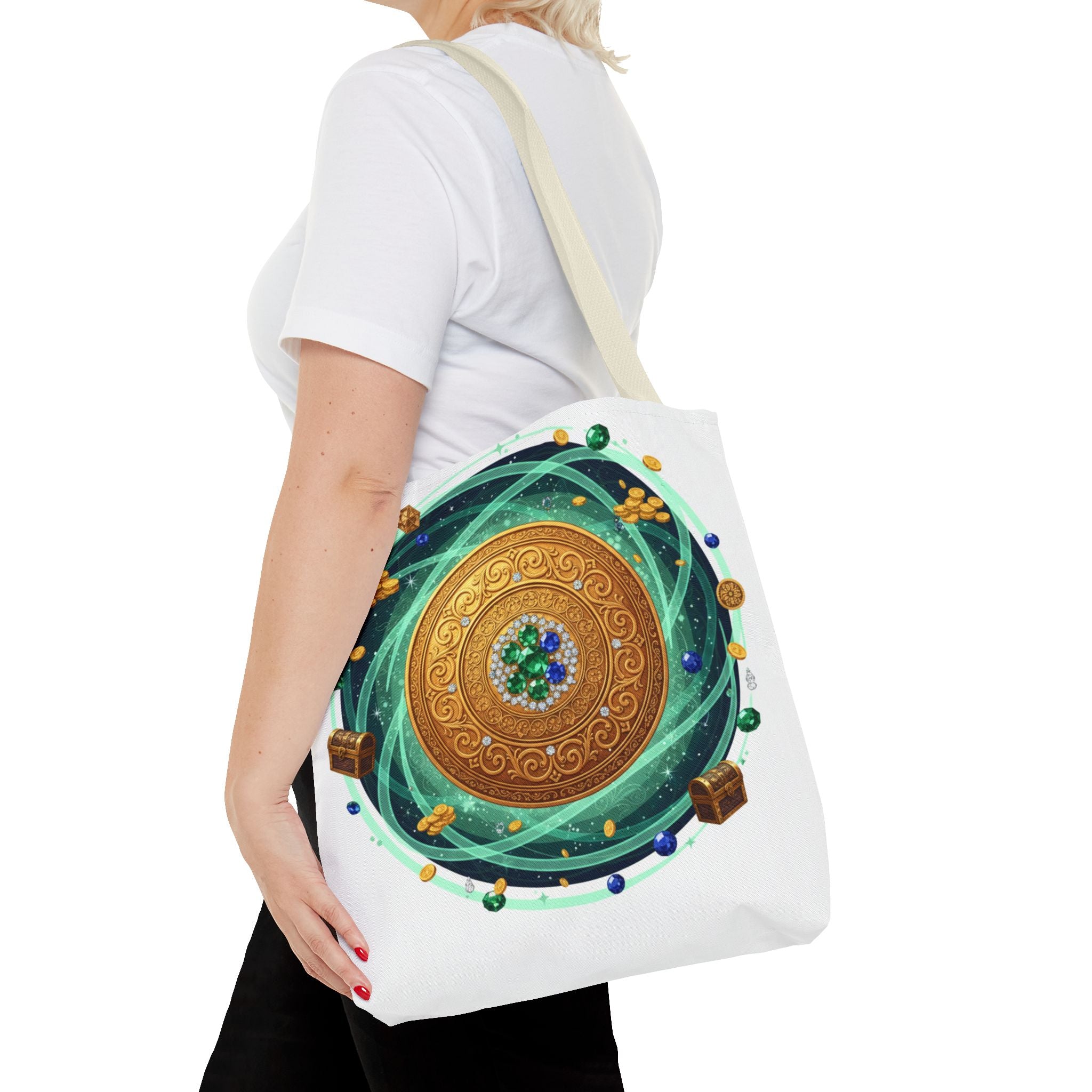 Tote Bag — Celtic Gold Shield Mandala Print Tote