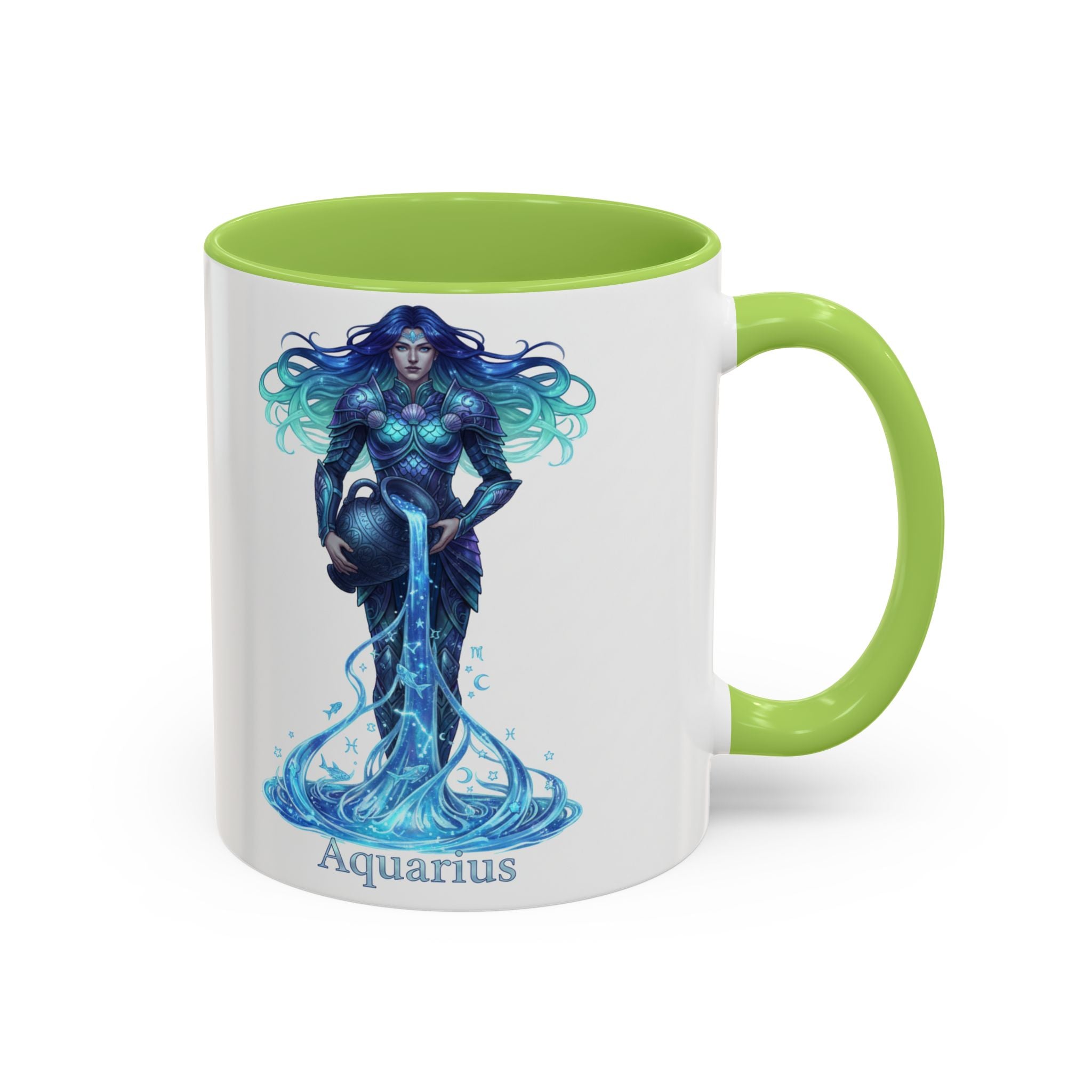 Aquarius Zodiac Coffee Mug — Water Bearer Astrology Accent Mug