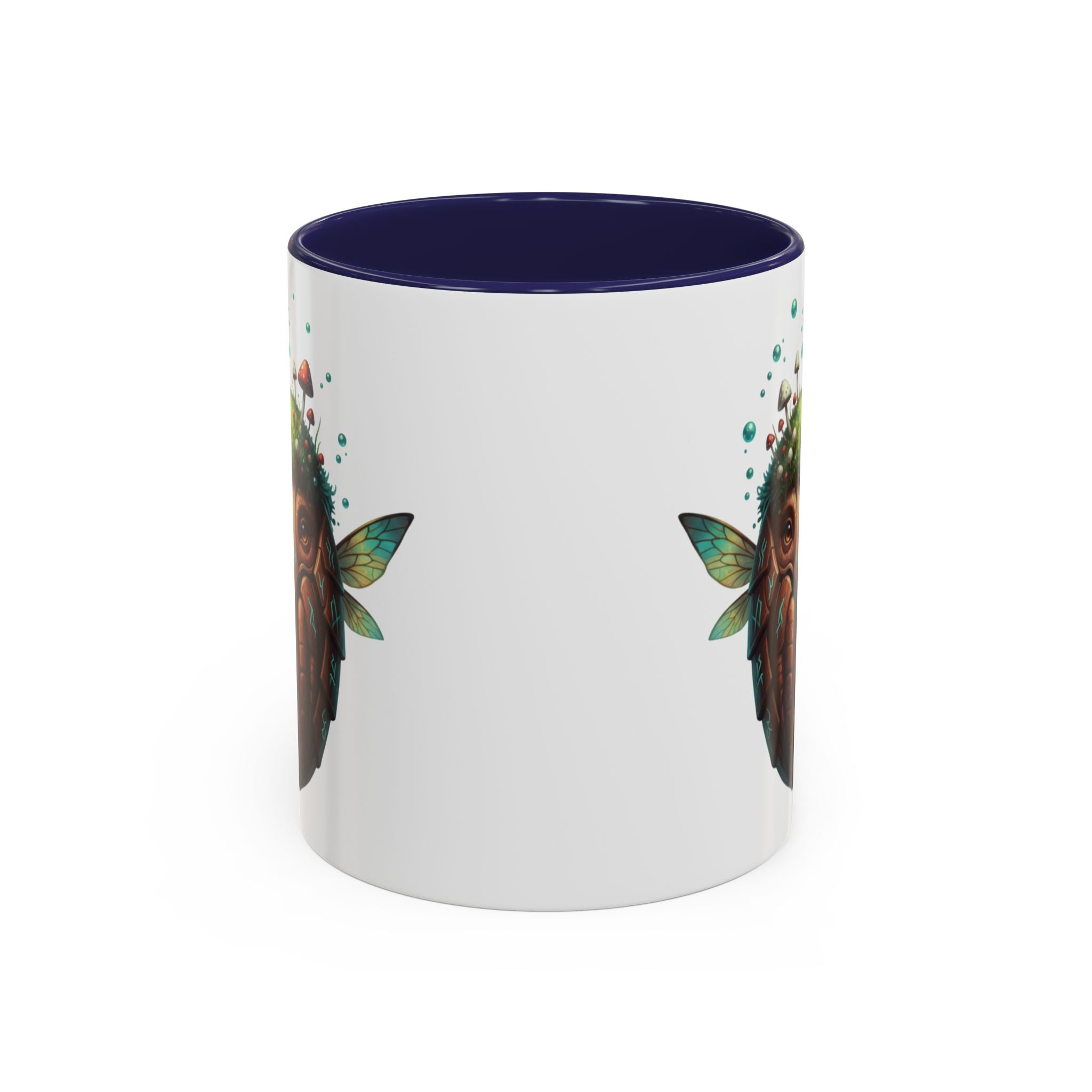 Mushroom Forest Mask Accent Coffee Mug — Fantasy Woodland Creature 11/15oz