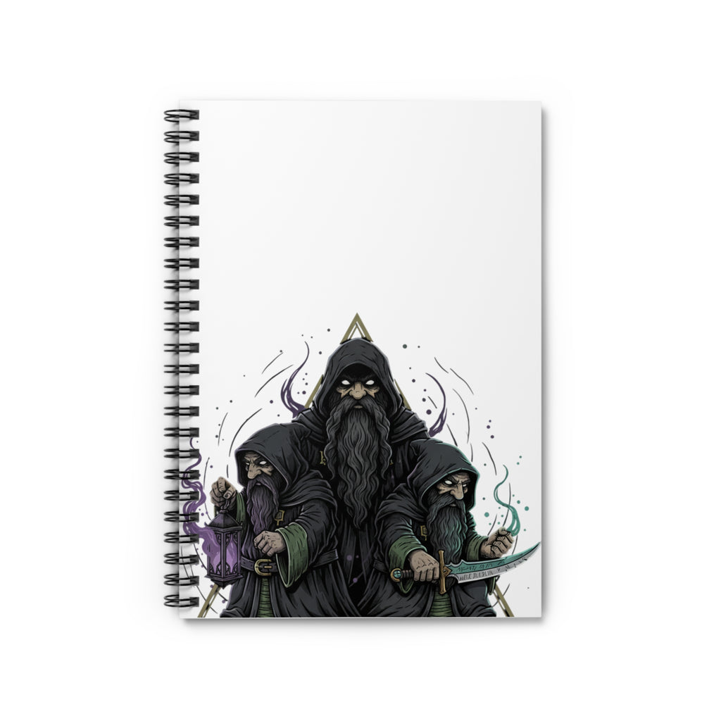 Wizards Trio Spiral Notebook — Fantasy Mage Illustration Ruled Journal