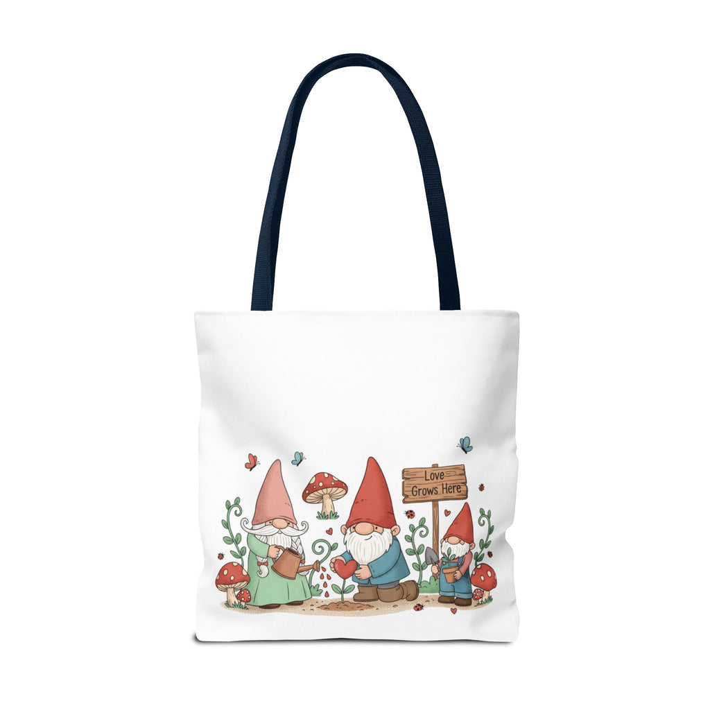 Gnome Garden Tote Bag – Cute Mushroom Gnomes All-Over Print