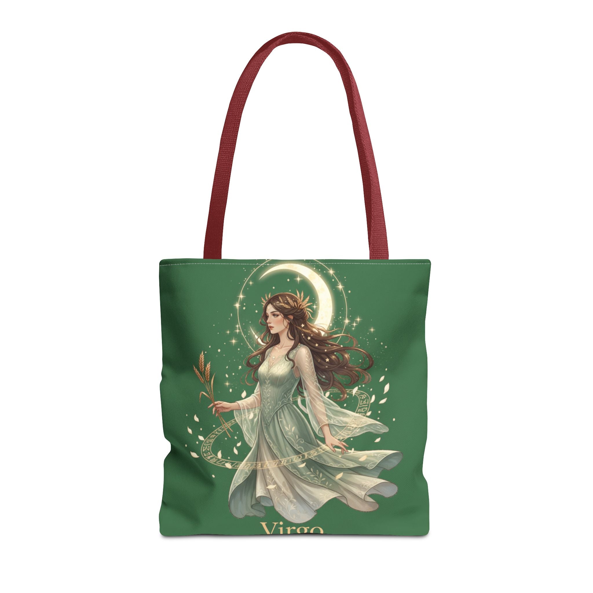 Mystic Moon Goddess Tote Bag — Ethereal Green All-Over Print Tote