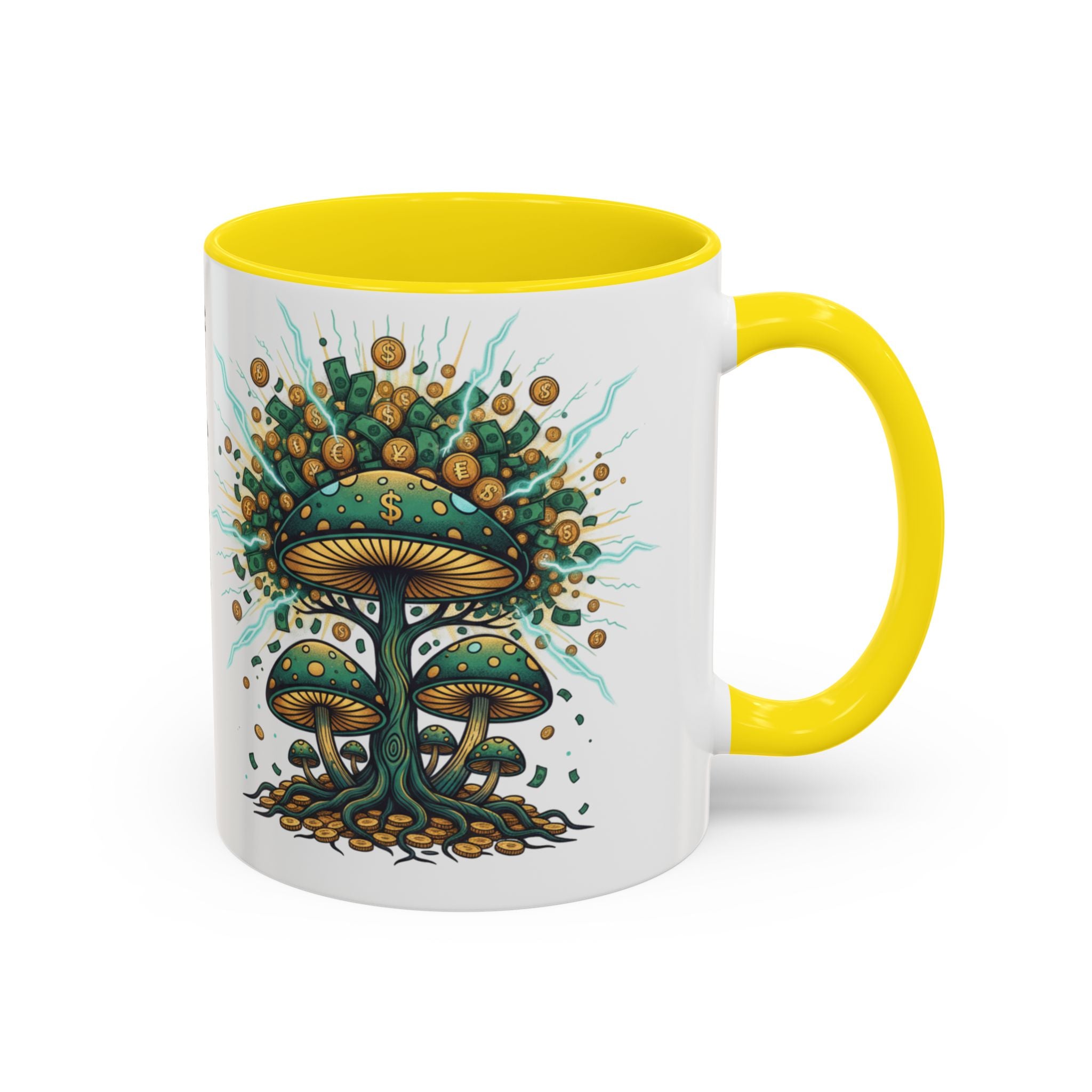 Accent Coffee Mug — 'Money Flows to Me Freely' Mushroom Abundance Design (11/15oz)