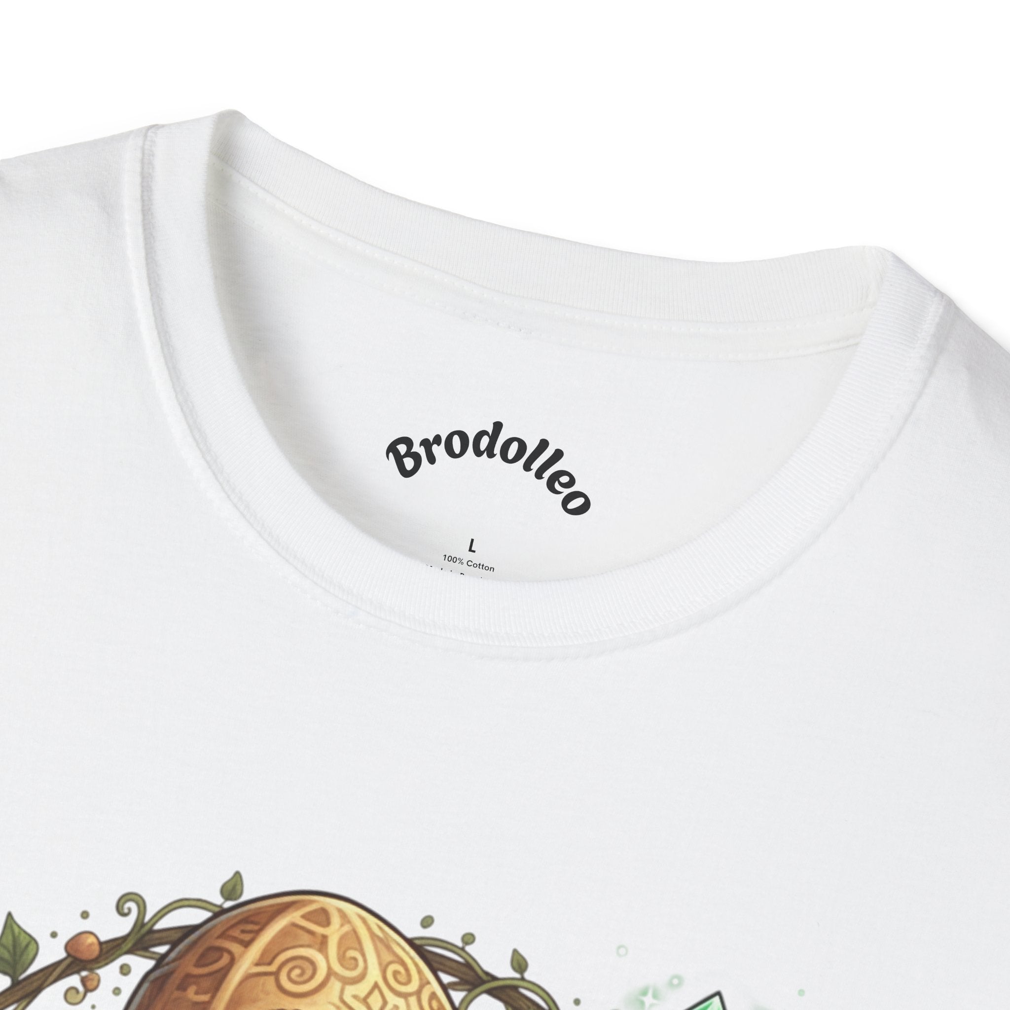 Fantasy Forest Wizard T-Shirt — Cute Turtle Mage with Emerald Staff