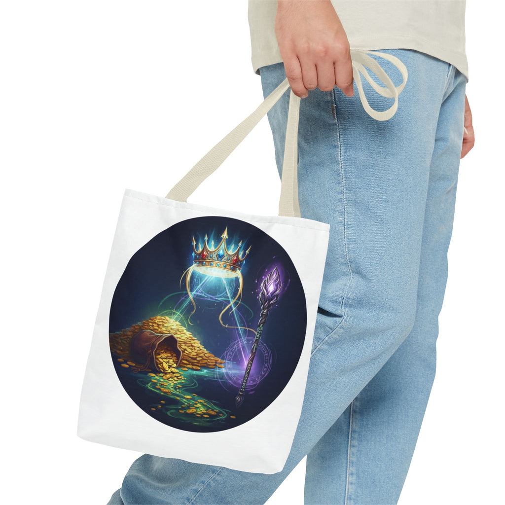 Mystic Crown & Treasure Tote Bag — Fantasy Magic Art Tote