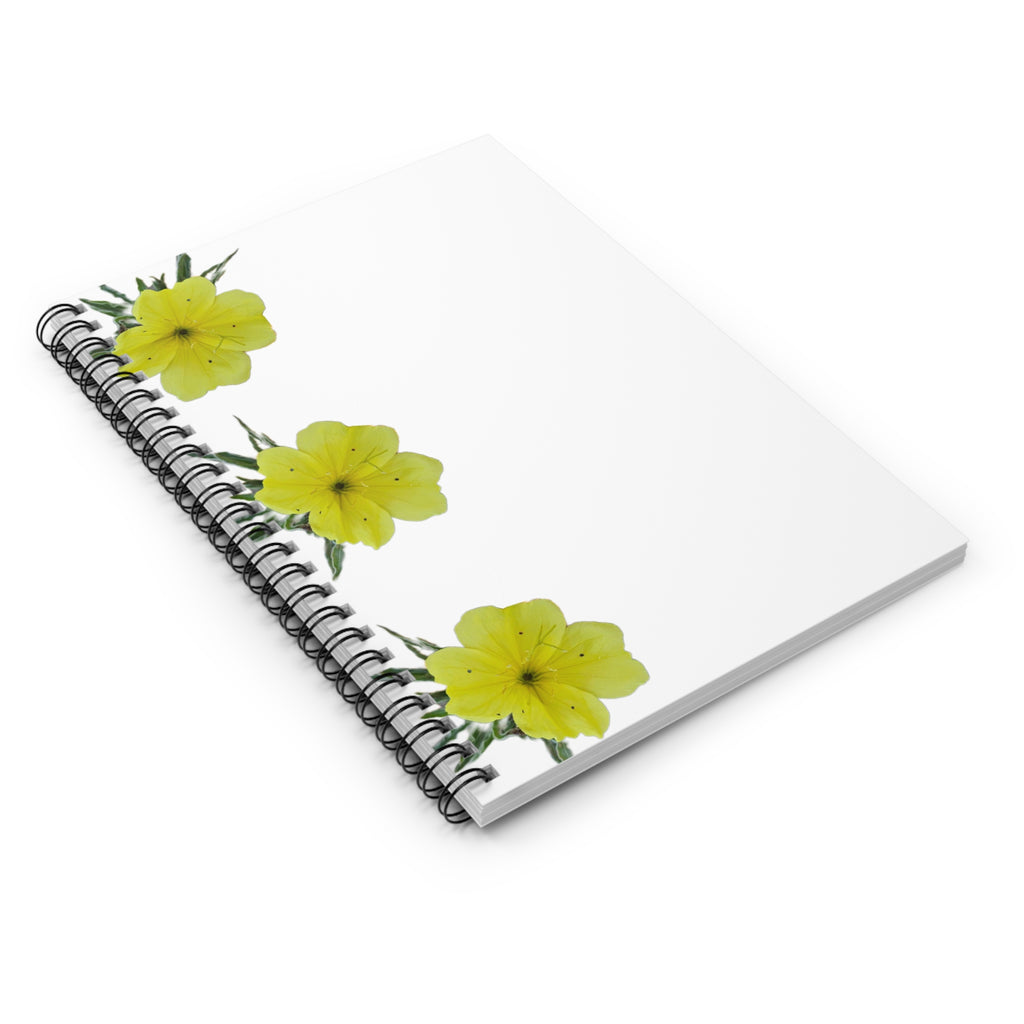 Yellow Flower Spiral Notebook — Floral Ruled Journal for Notes & School
