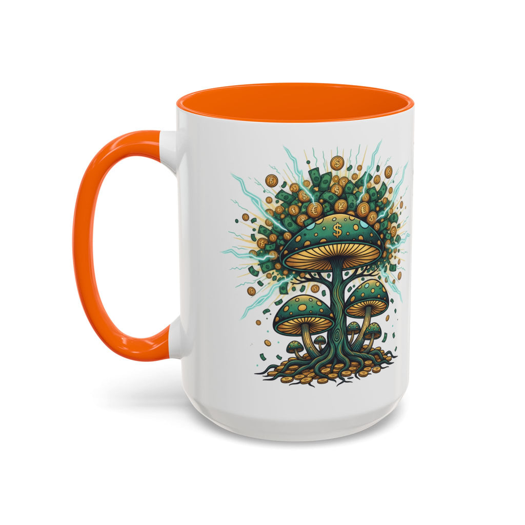 Accent Coffee Mug — 'Money Flows to Me Freely' Mushroom Abundance Design (11/15oz)