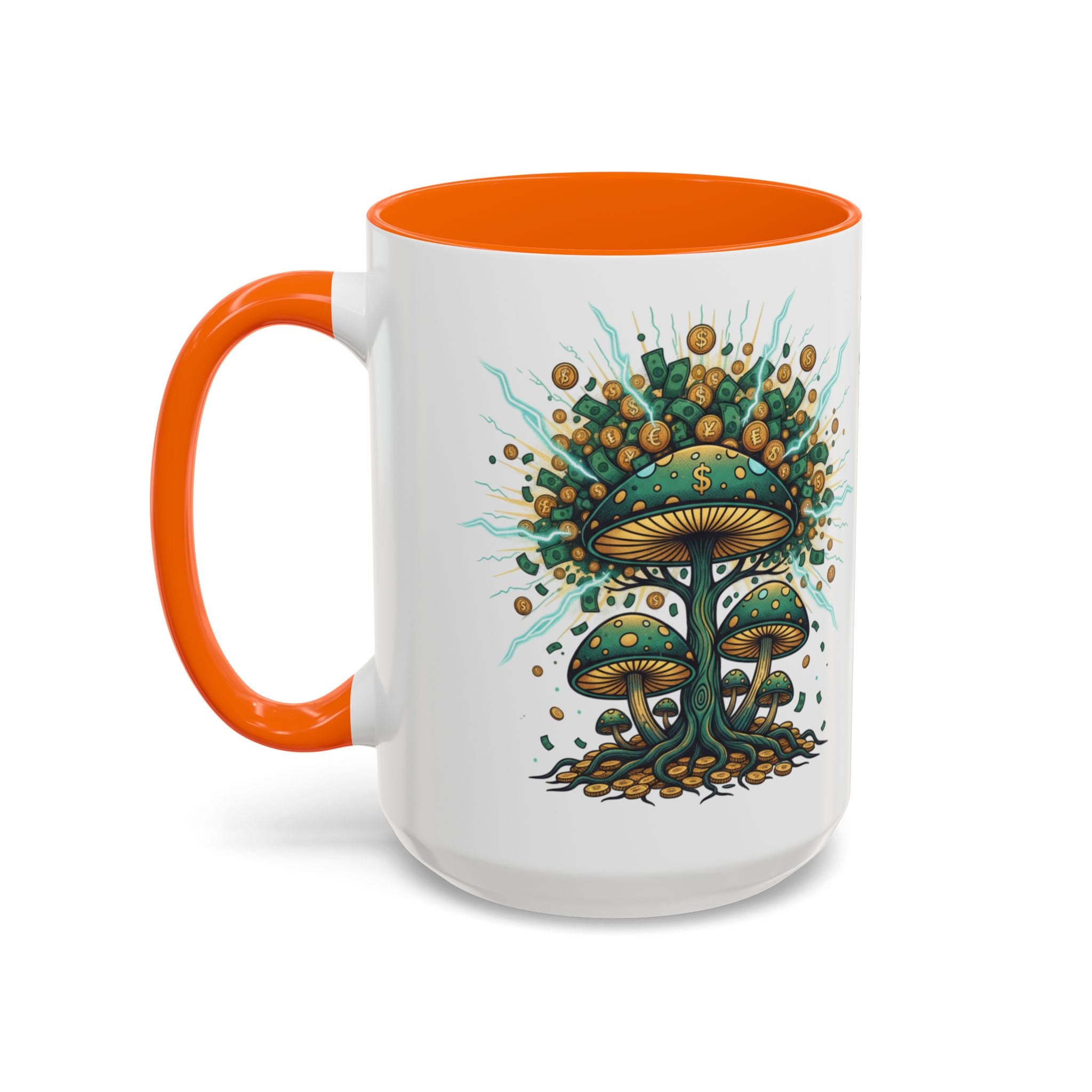 Accent Coffee Mug — 'Money Flows to Me Freely' Mushroom Abundance Design (11/15oz)