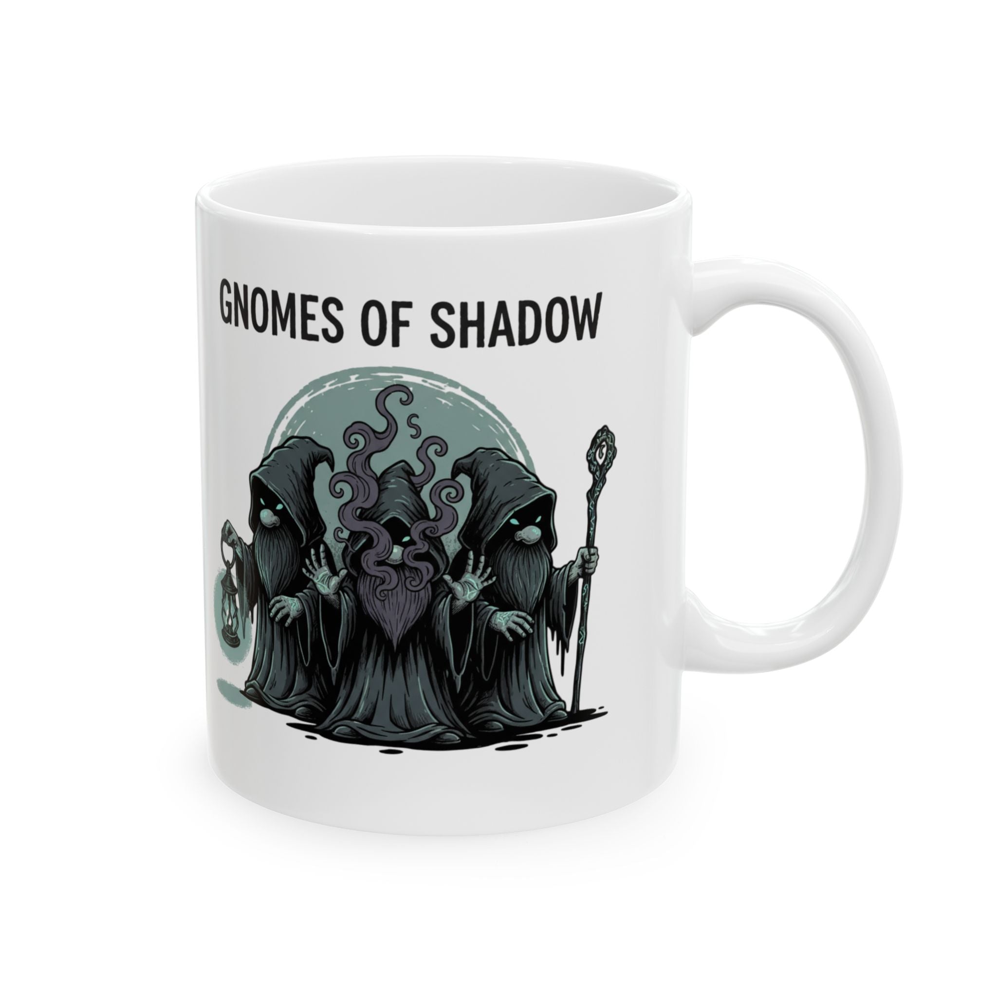 Gnome of the Shadow Ceramic Mug – Fantasy Gnome Lantern Coffee Cup (11oz & 15oz)