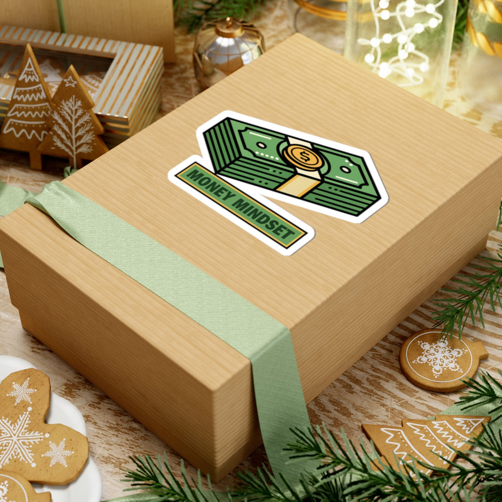 Money Mindset Kiss-Cut Sticker — Cash Stack Laptop Decal