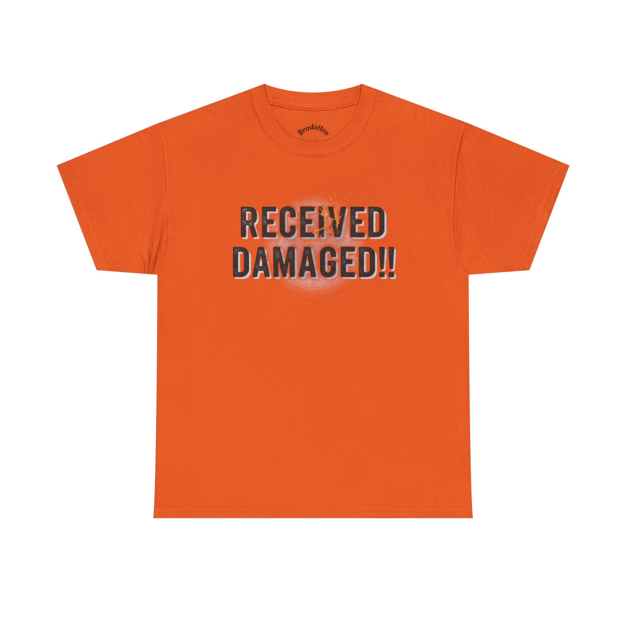 Received Damaged!! T‑Shirt — Funny Shipping Label Tee