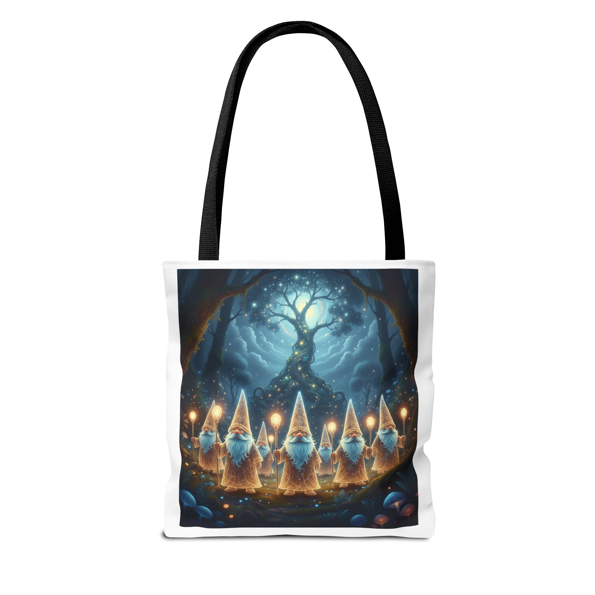 Mystical Gnome Forest Tote Bag — Candlelight Woodland Magic AOP