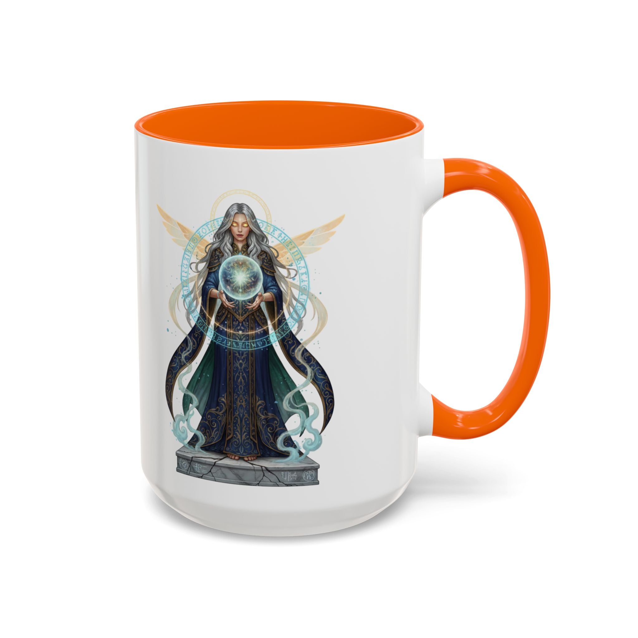 Mystic Oracle Coffee Mug — Woman with Crystal Ball Accent Mug
