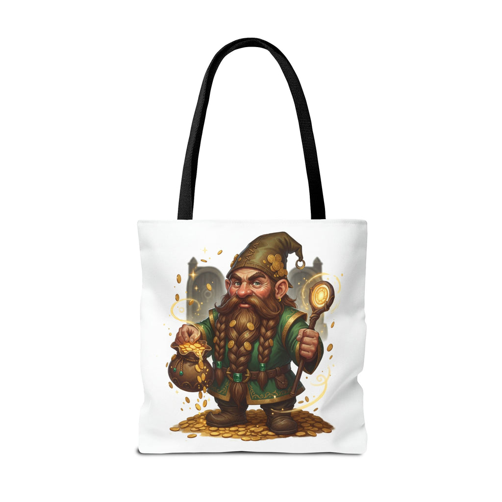 Gnome Goldkeeper Tote Bag – Fantasy Dwarf Coin Lover All-Over Print Tote