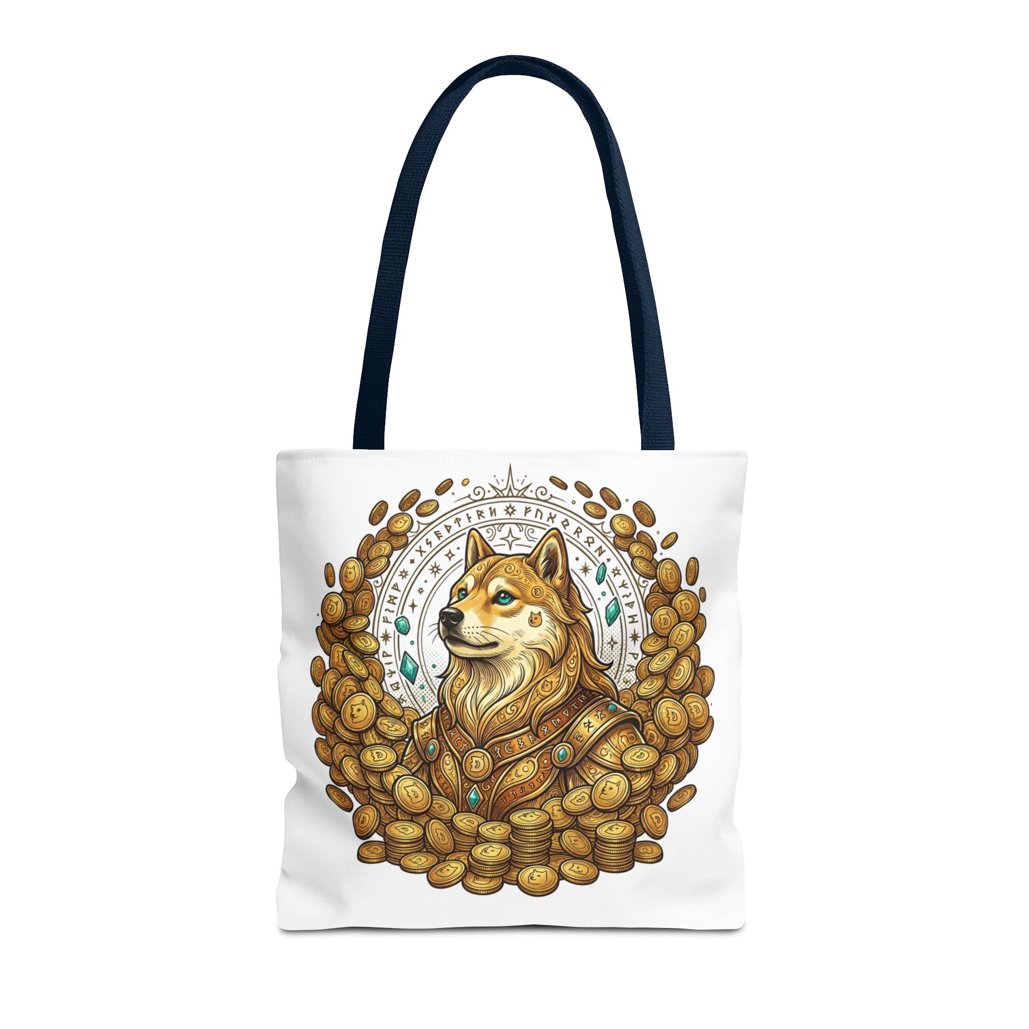Dogecoin Shiba Inu Coin Pile Tote Bag — Crypto Meme Art Tote