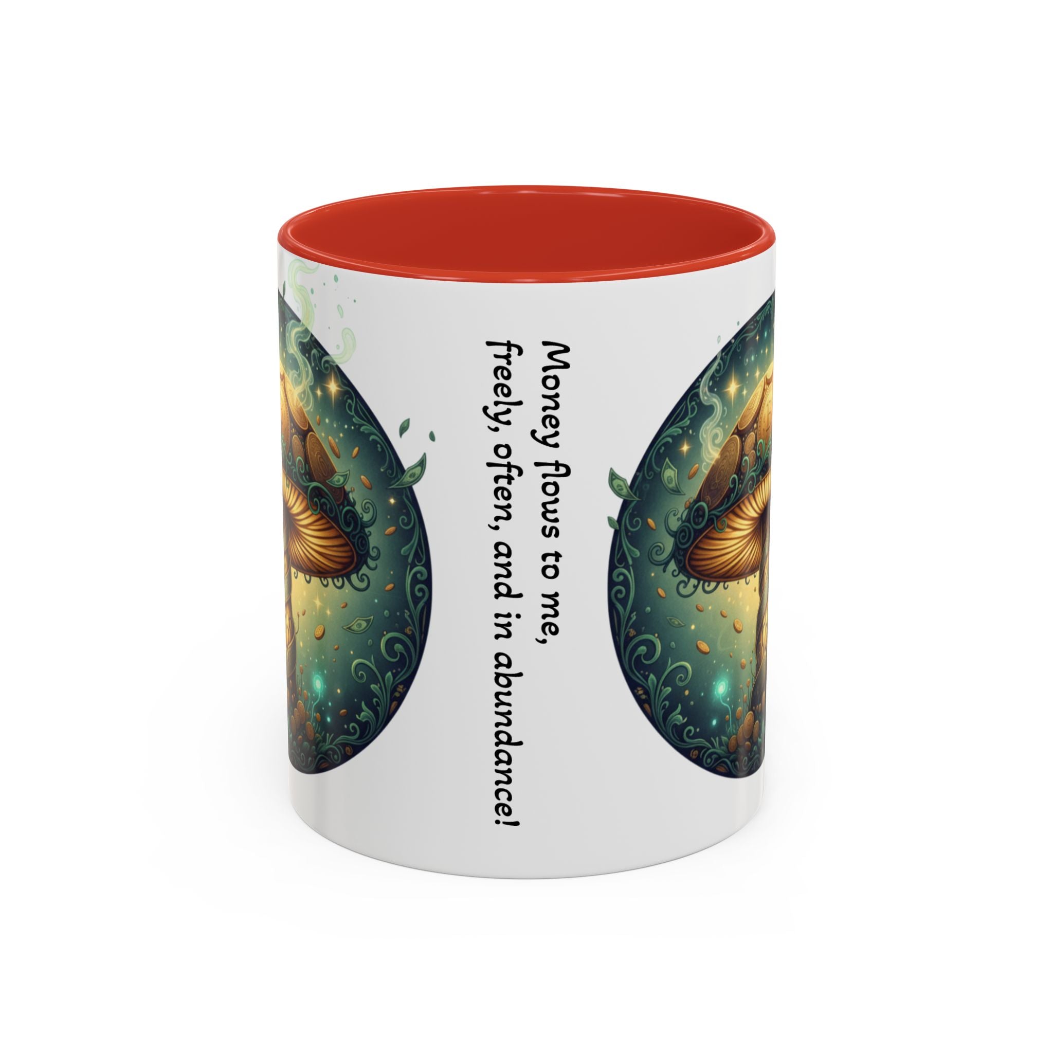 Mushroom Alchemy Coffee Mug — "Money flows to me freely, given, and in abundance" (11/15oz)