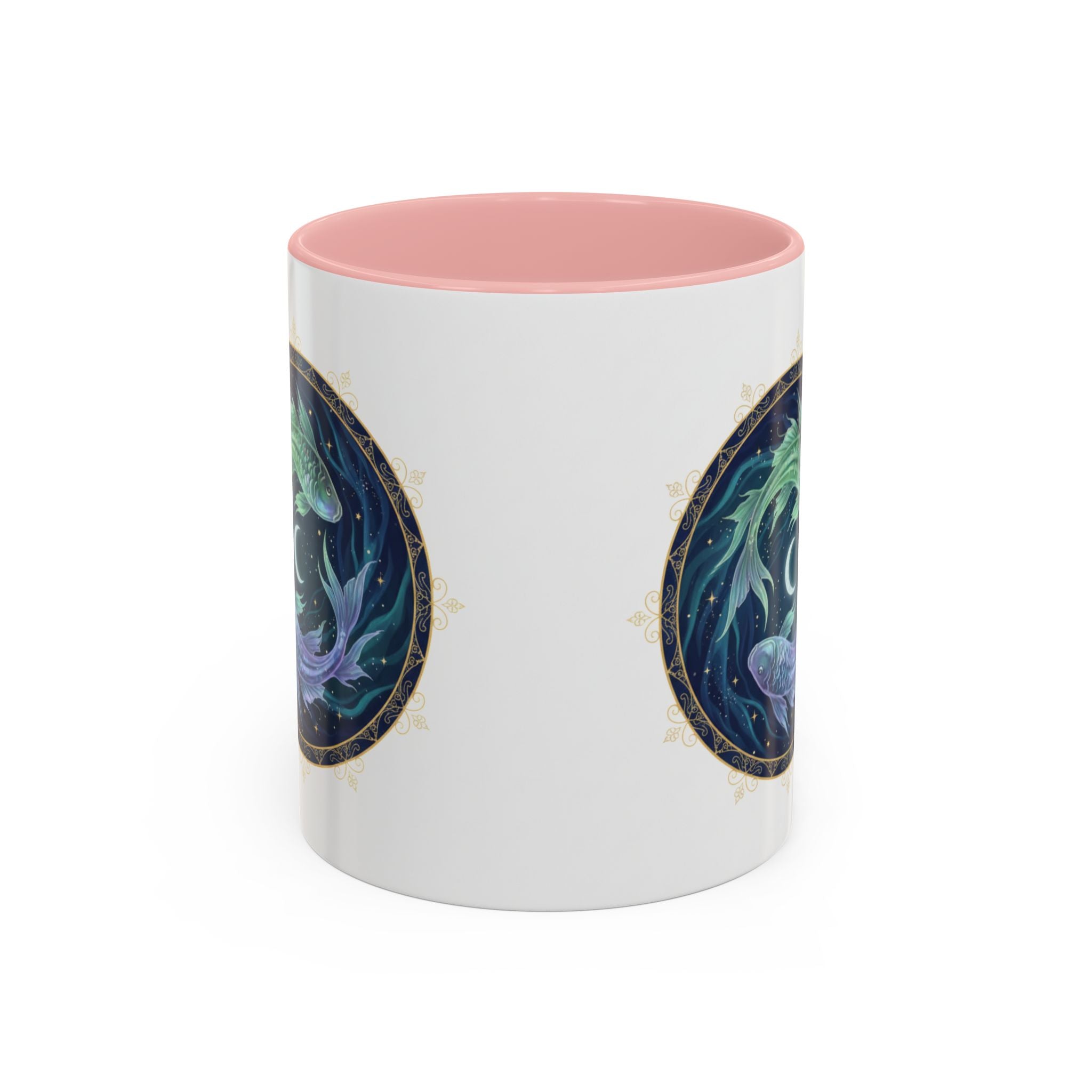 Koi Yin Yang Coffee Mug — Celestial Fish Moon Ceramic Accent Mug (11/15oz)