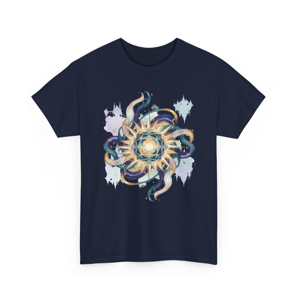 Sunburst Octopus Graphic Tee — Nautical Mystic Sea Creature T-Shirt
