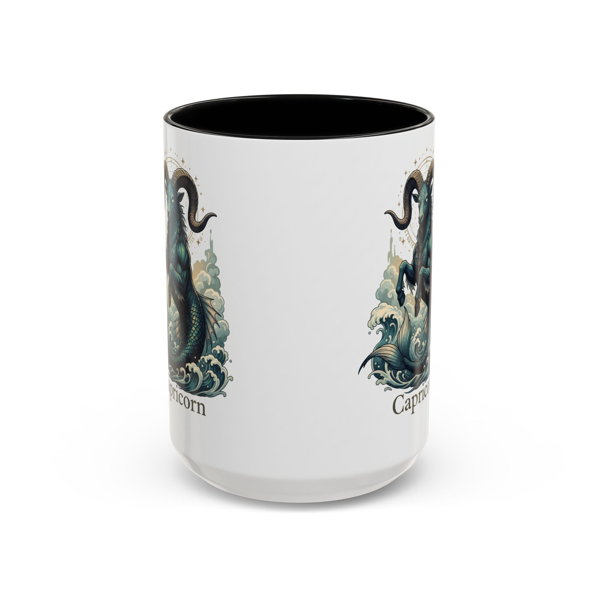 Capricorn Sea-Goat Accent Coffee Mug — Zodiac Astrology Ceramic Gift (11/15oz)