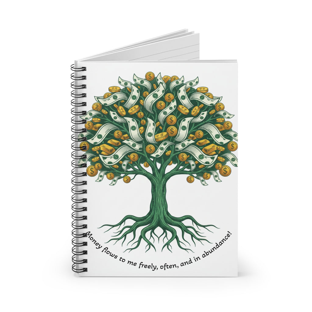 Money Tree Spiral Notebook — Ruled Journal for Finance Notes & Goal Planning
