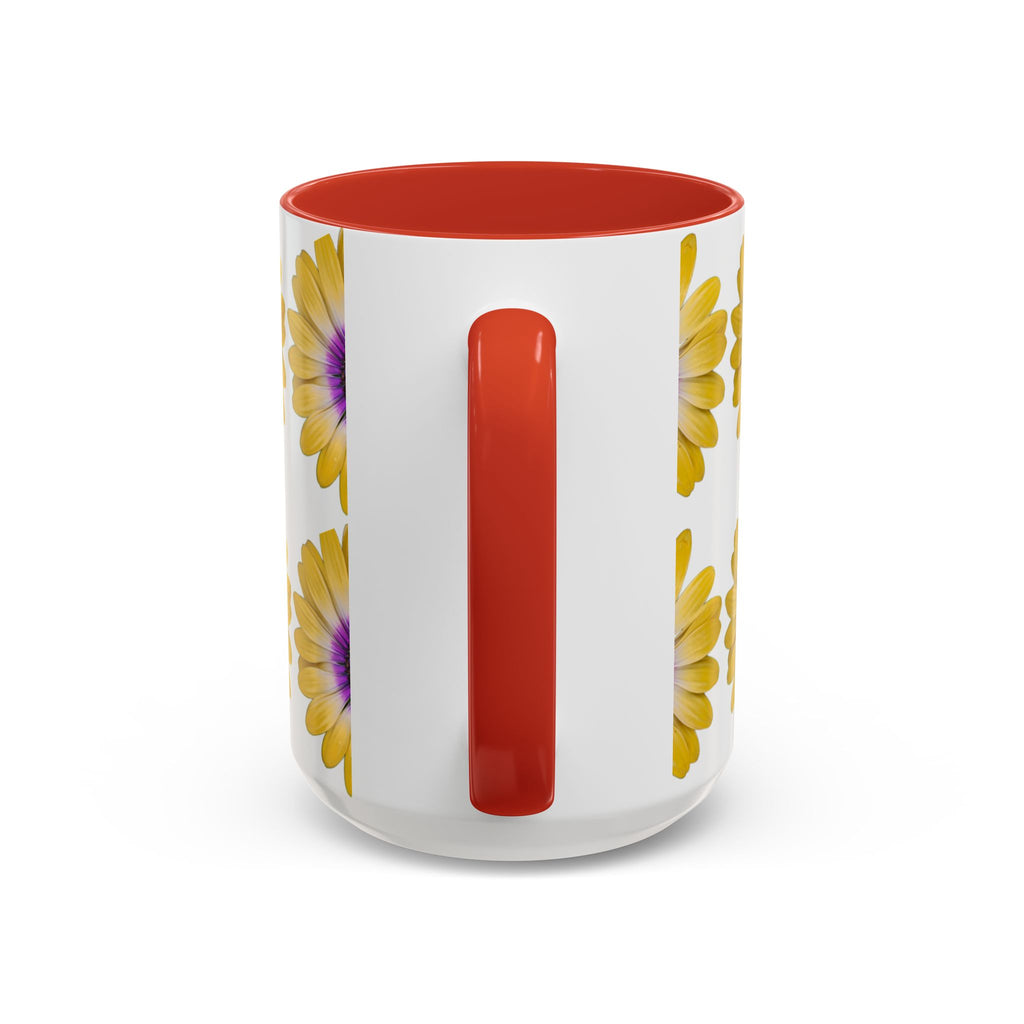 Yellow Purple Daisy Accent Coffee Mug – Floral Pattern 11/15oz