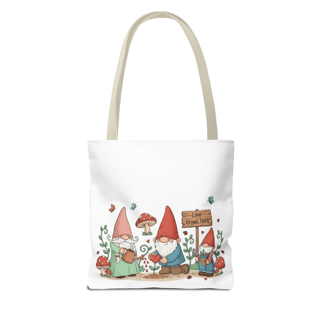 Gnome Garden Tote Bag – Cute Mushroom Gnomes All-Over Print