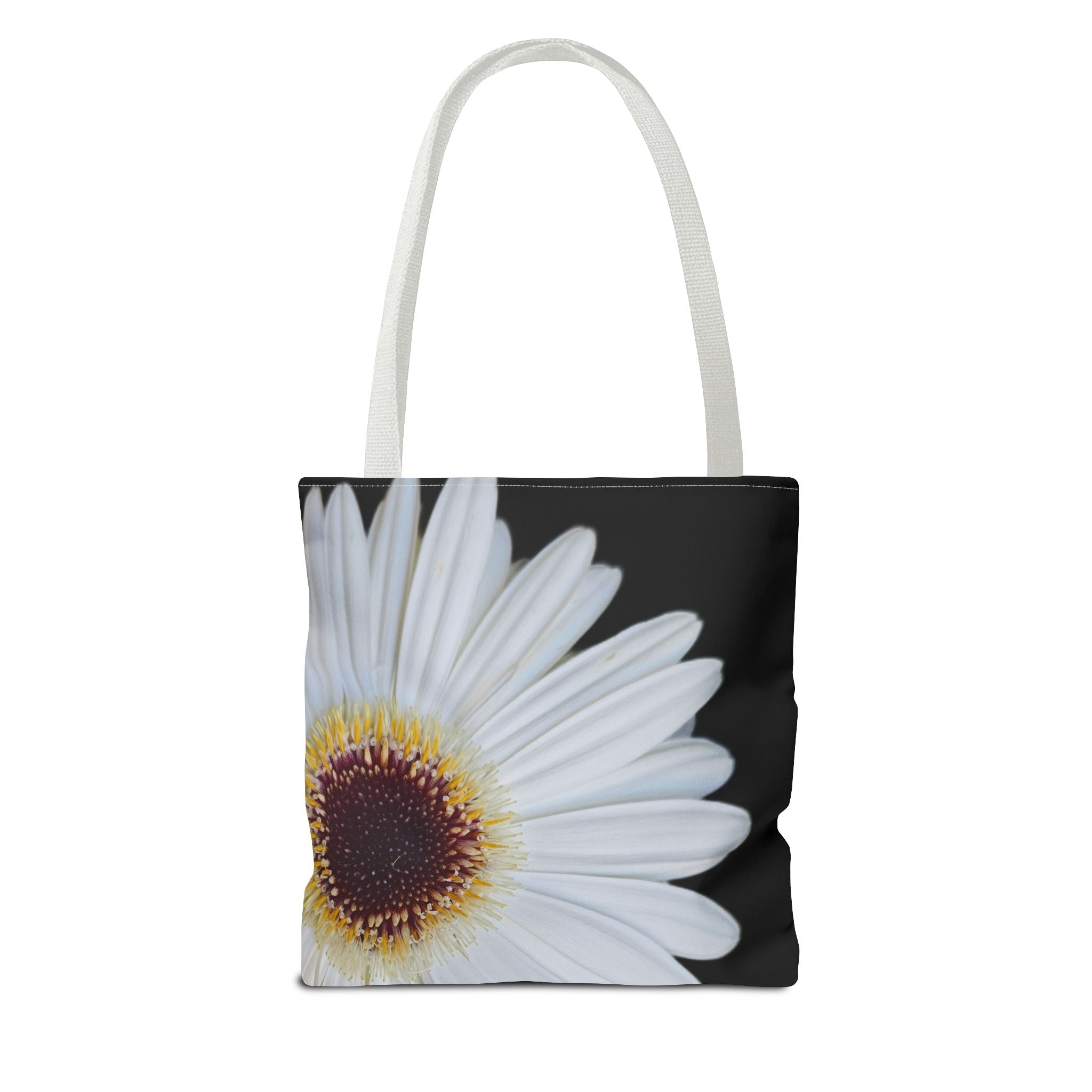 Daisy Corner Tote Bag — White Floral AOP Shopper