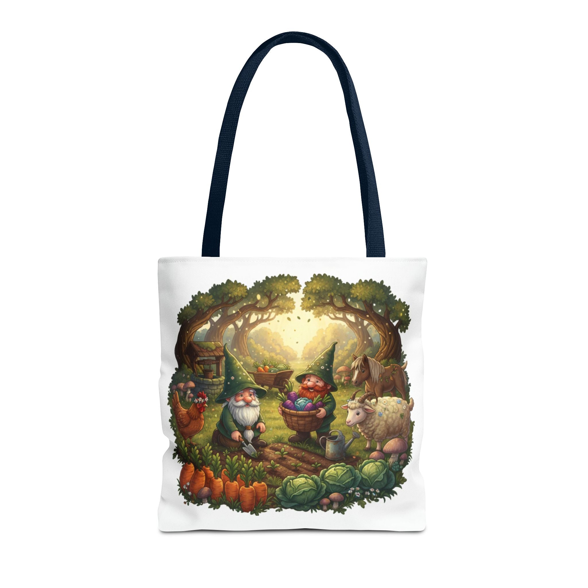 Gnome Garden Tote Bag — Whimsical Woodland Market Illustration