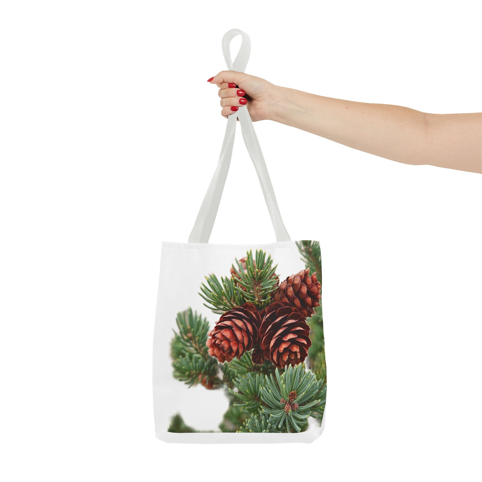 Pinecone Winter Tote Bag — Botanical Evergreen Holiday Market Bag