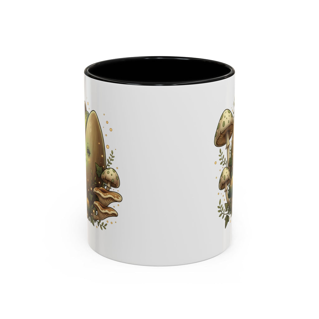 Mushroom Forest Accent Coffee Mug — Cute Woodland Fungi Design (11/15oz)
