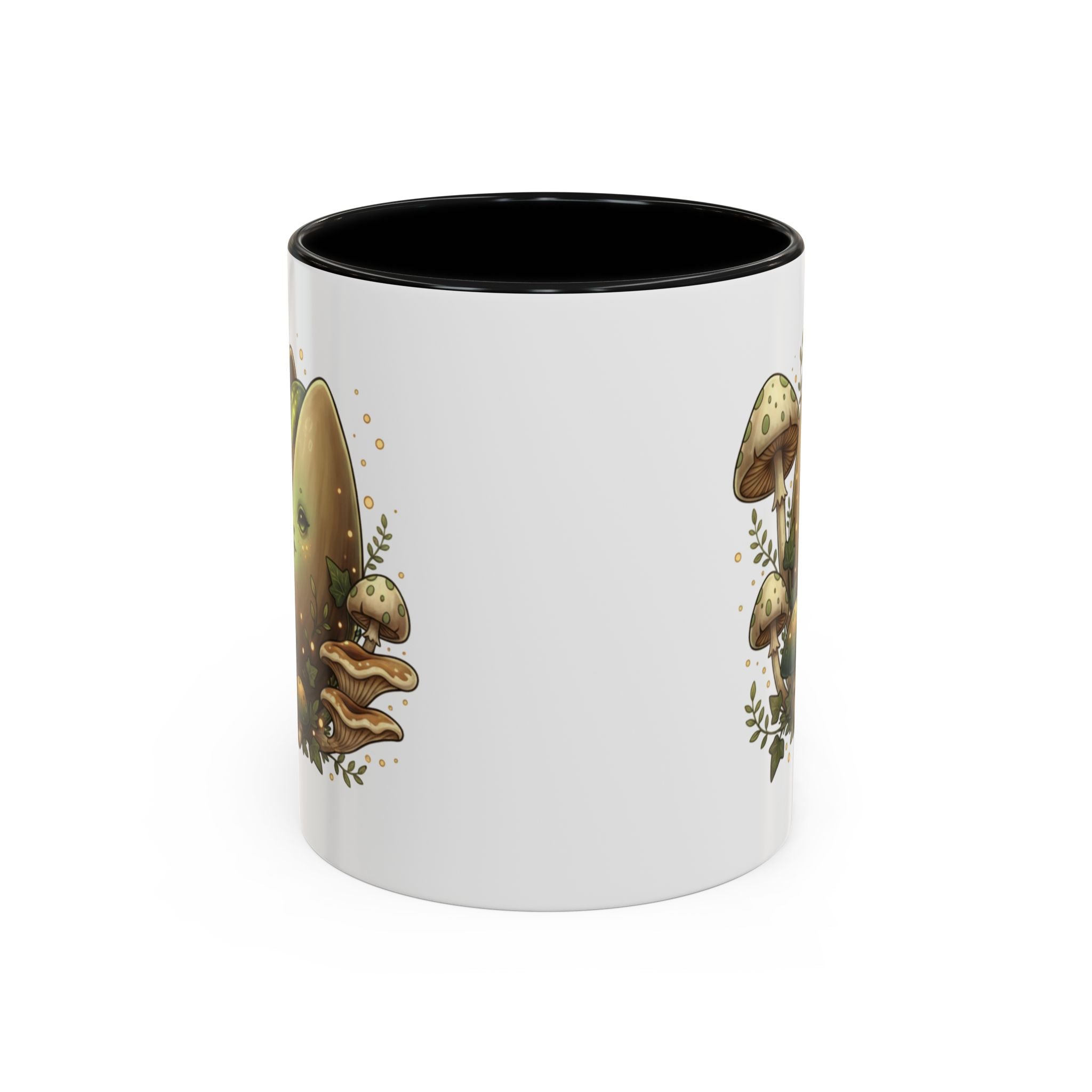 Mushroom Forest Accent Coffee Mug — Cute Woodland Fungi Design (11/15oz)