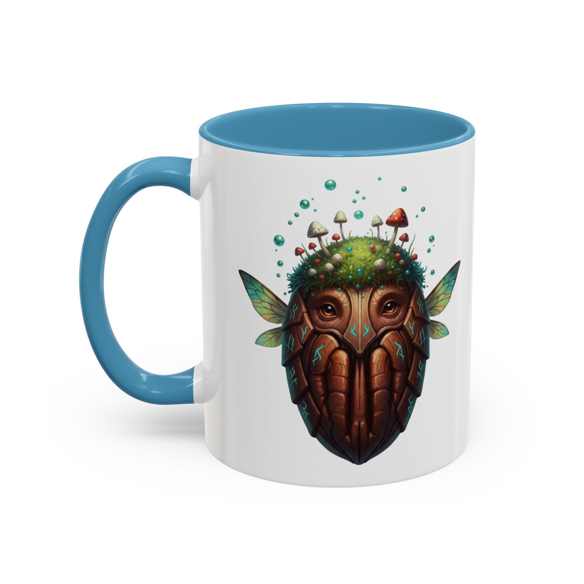 Mushroom Forest Mask Accent Coffee Mug — Fantasy Woodland Creature 11/15oz