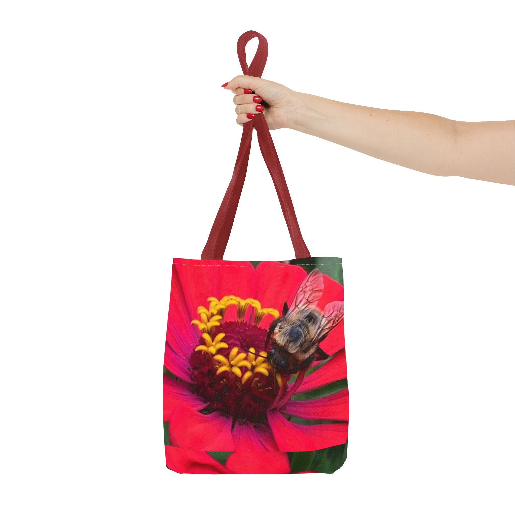 Floral Bee Tote Bag — Red Zinnia Garden Shopper