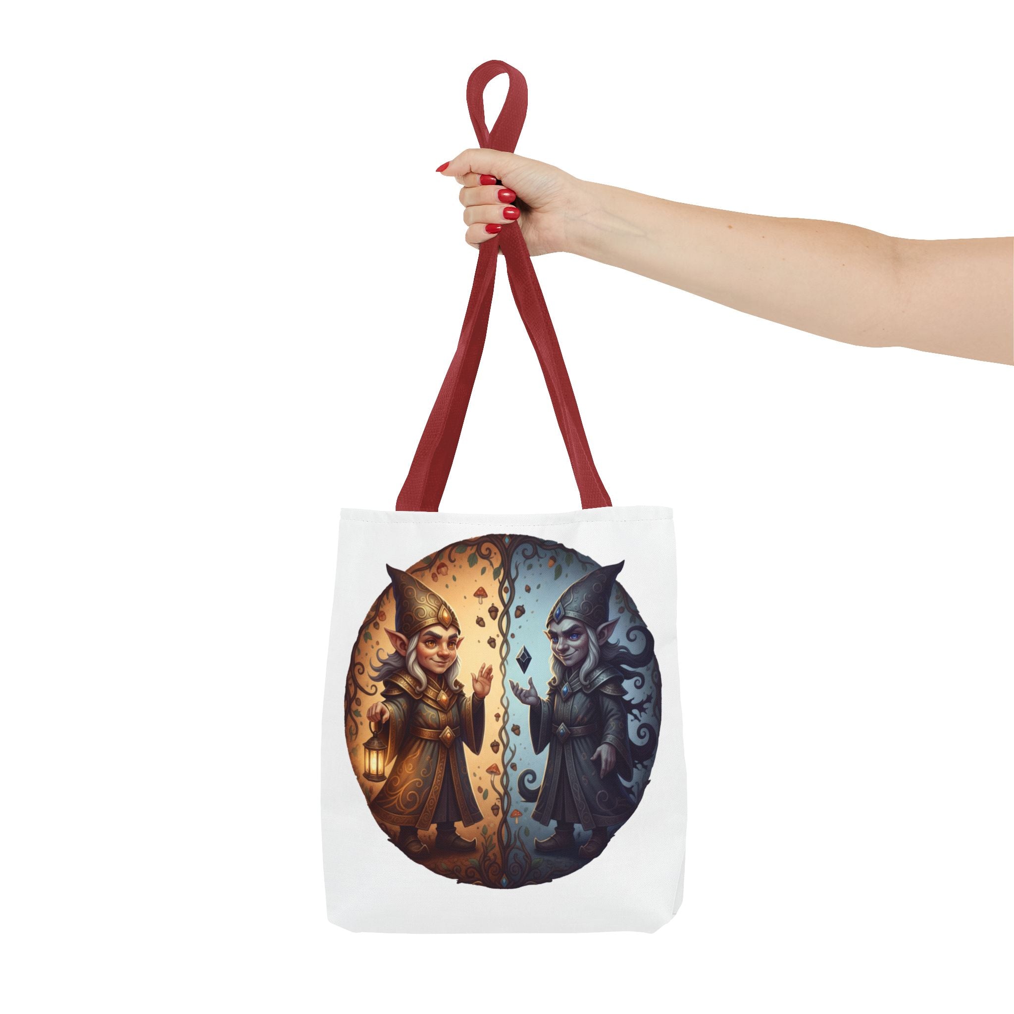 Gnome Duality Tote Bag — Day & Night Fantasy Illustration