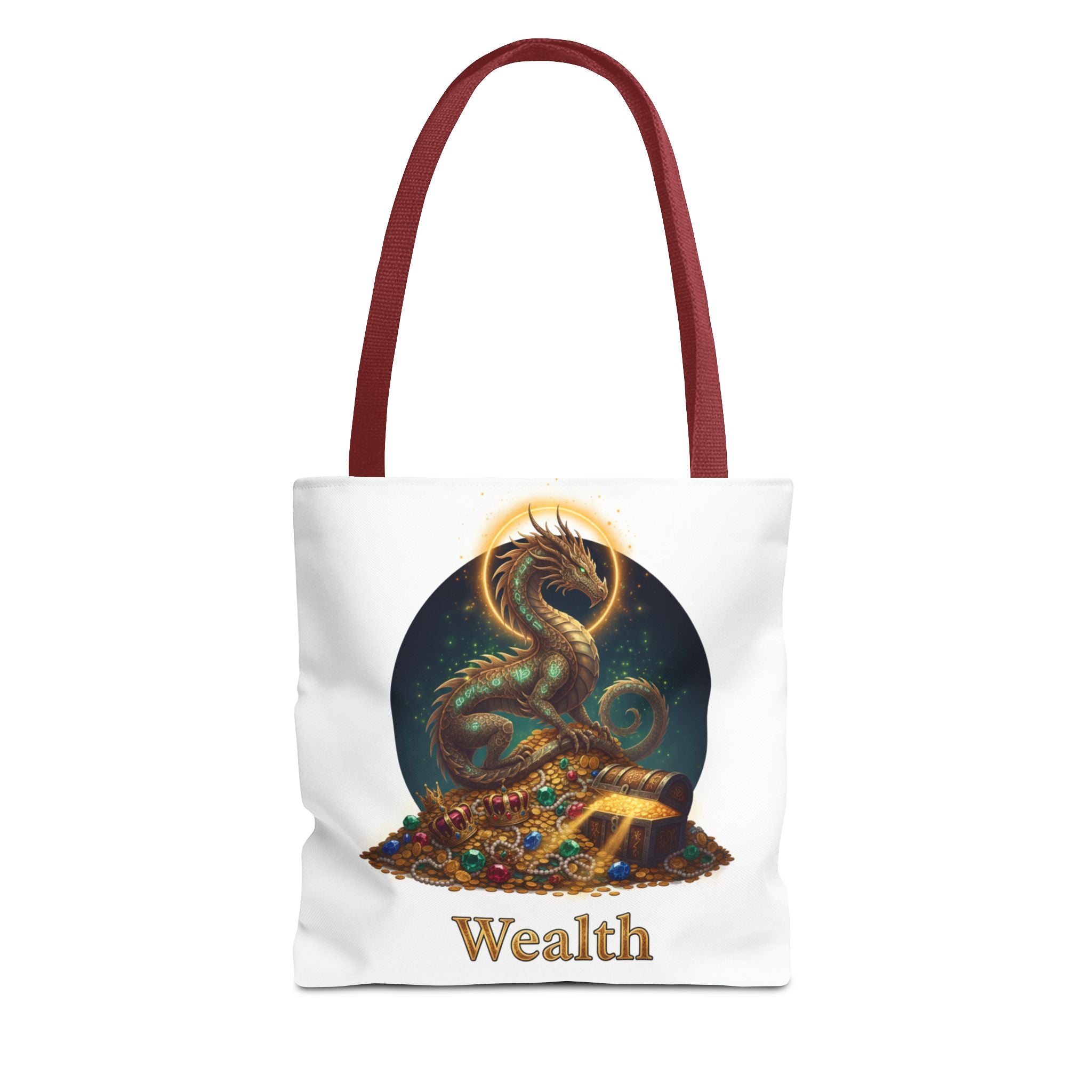 Wealth Dragon Tote Bag — Fantasy Dragon Treasure Illustration Tote