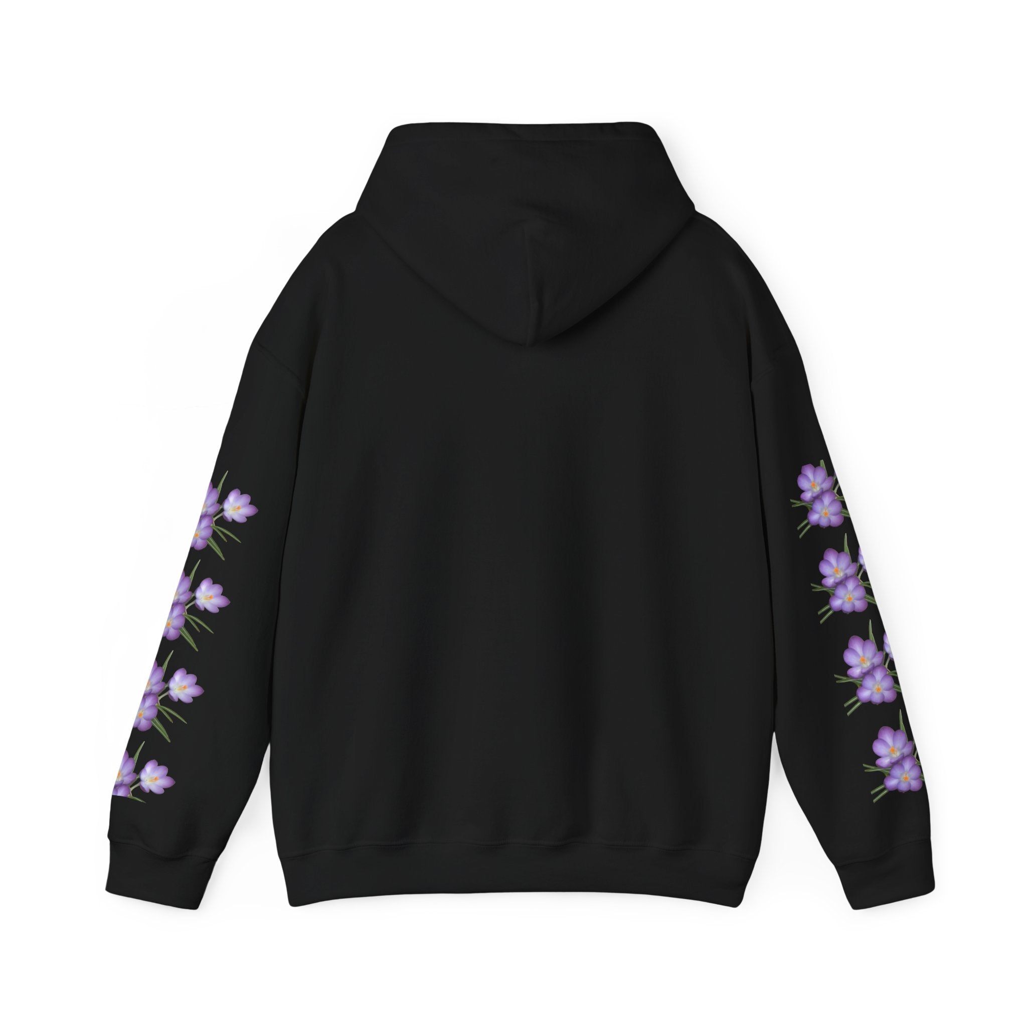 Purple Crocus Floral Hoodie — Spring Flower Graphic Sweatshirt