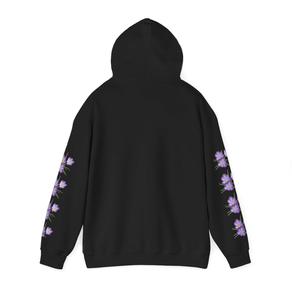 Purple Crocus Floral Hoodie — Spring Flower Graphic Sweatshirt