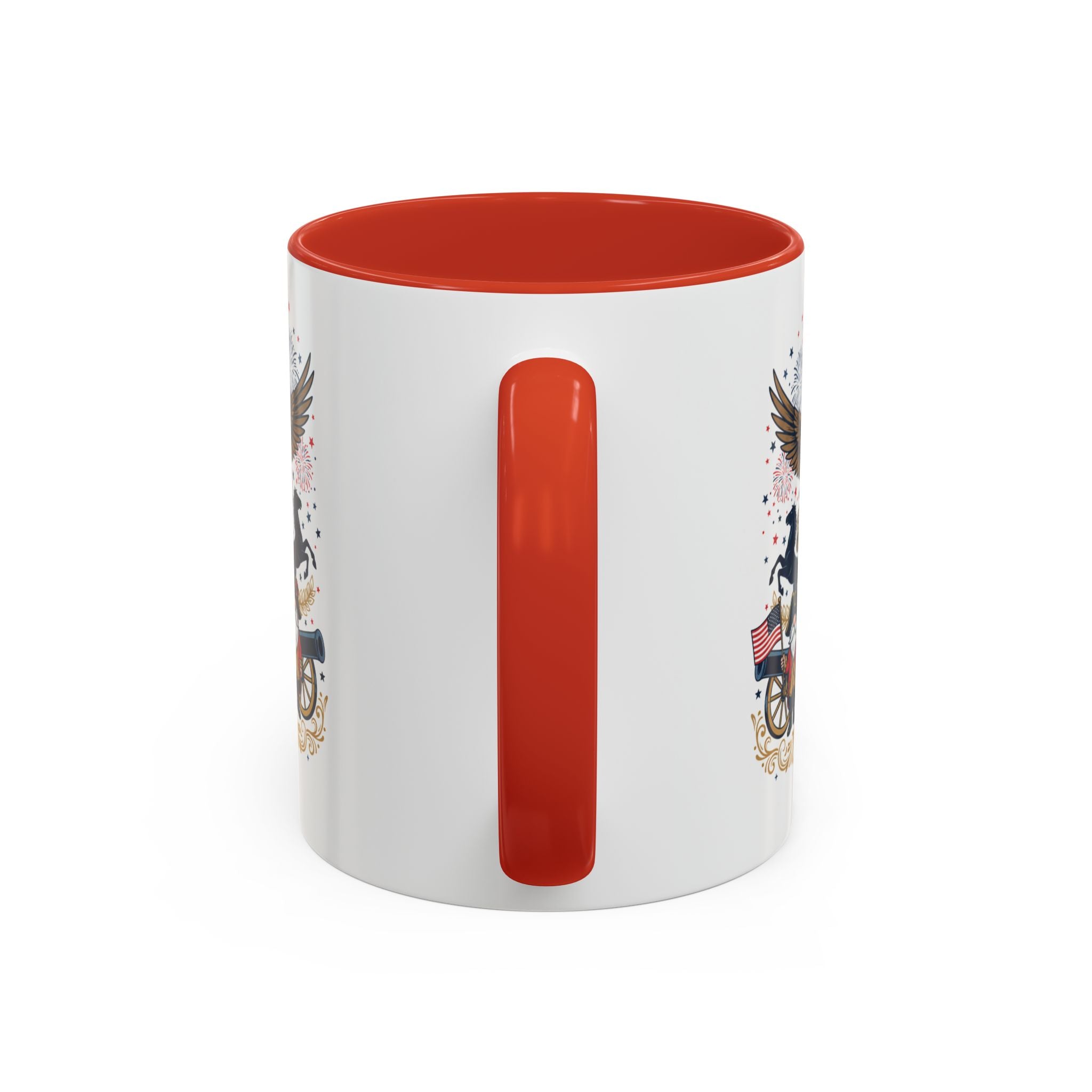 Patriotic Eagle & Revolutionary Soldiers Coffee Mug — Bicentennial Celebration Accent Mug
