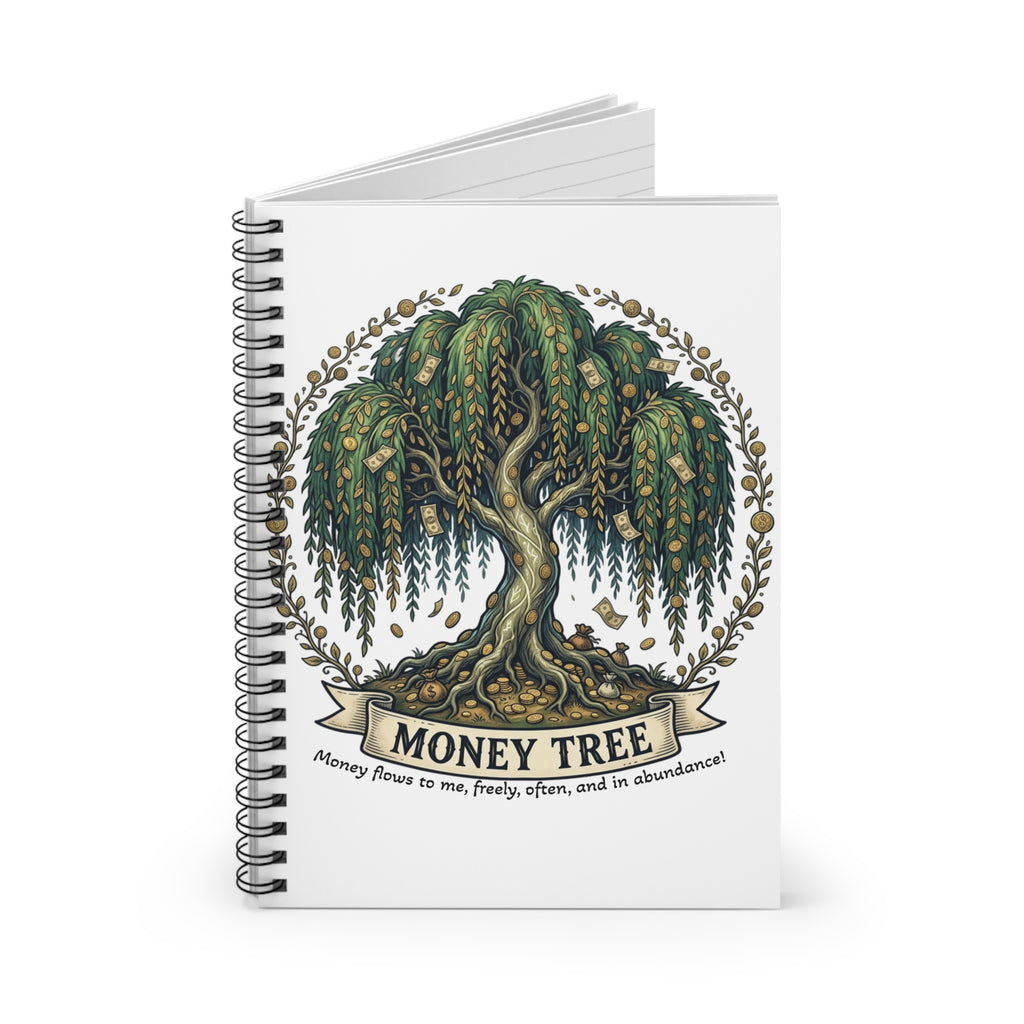 Money Tree Spiral Notebook — Ruled Journal with Prosperity Illustration