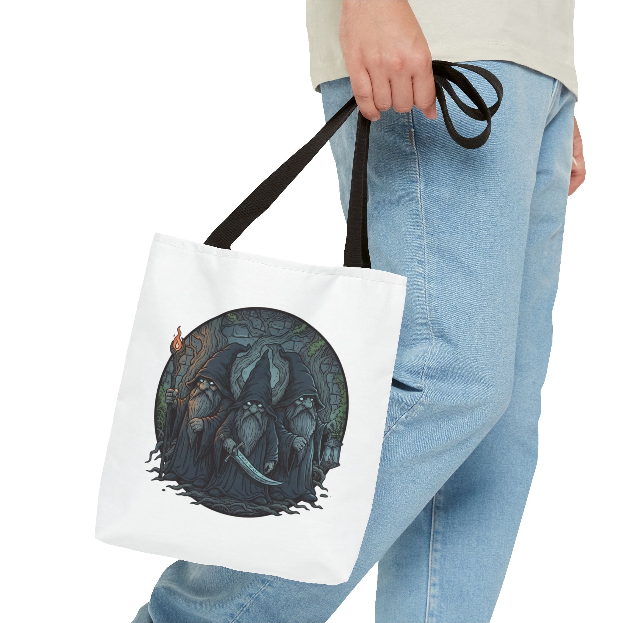 Mystic Grove Wizards Tote Bag — Fantasy Circle Art All-Over Print