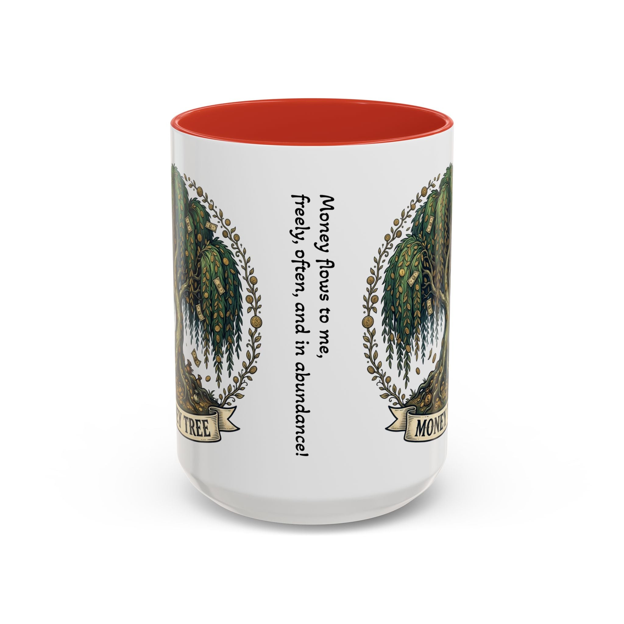 Money Tree Accent Coffee Mug — Inspirational 11/15oz Ceramic Mug with "Money Tree" Design