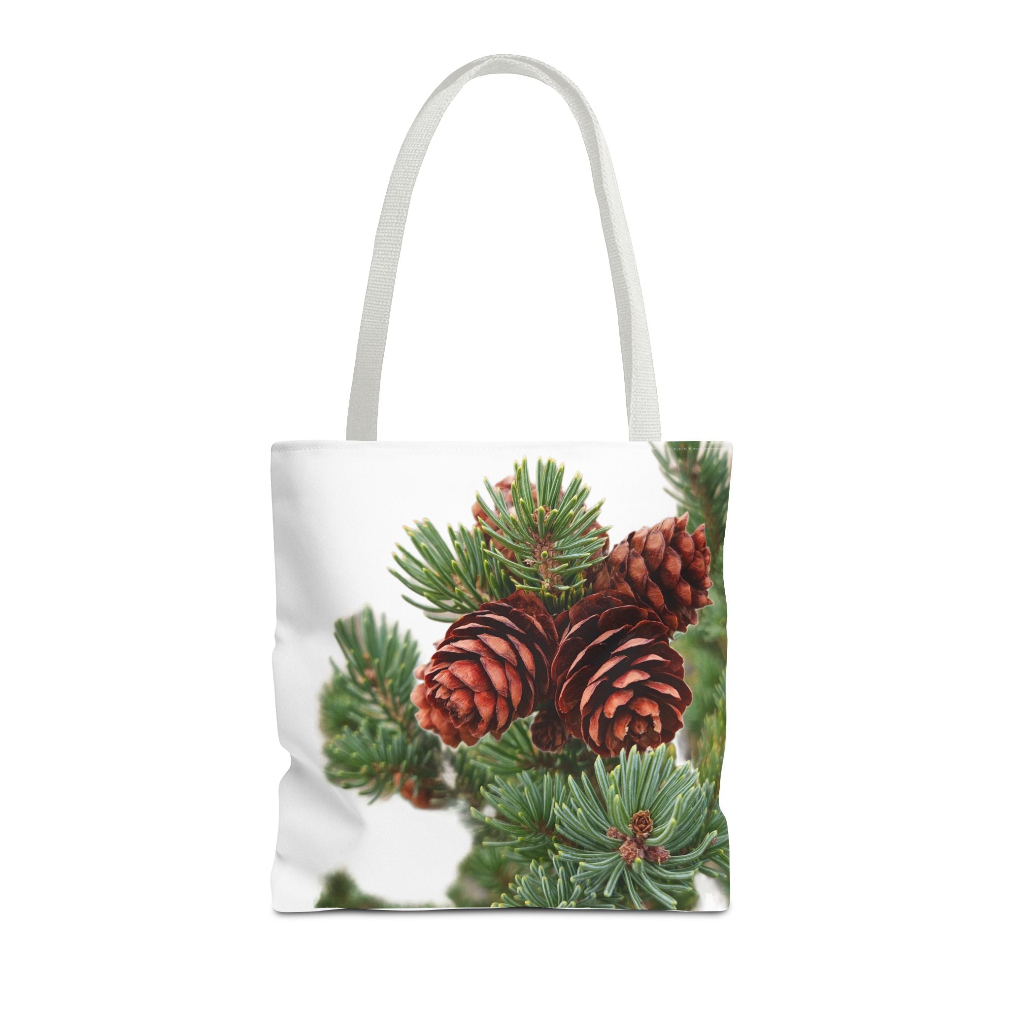 Pinecone Winter Tote Bag — Botanical Evergreen Holiday Market Bag