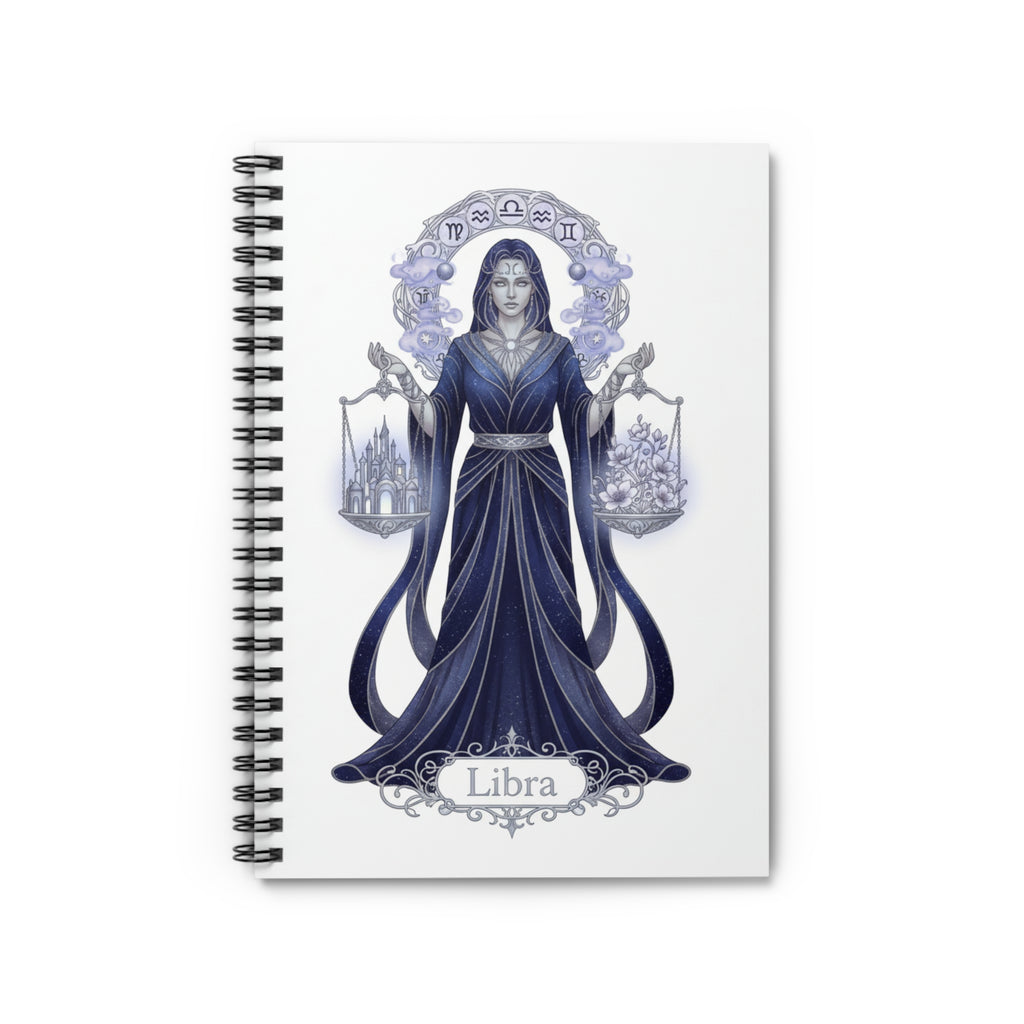 Libra Zodiac Spiral Notebook — Ruled Astrology Journal