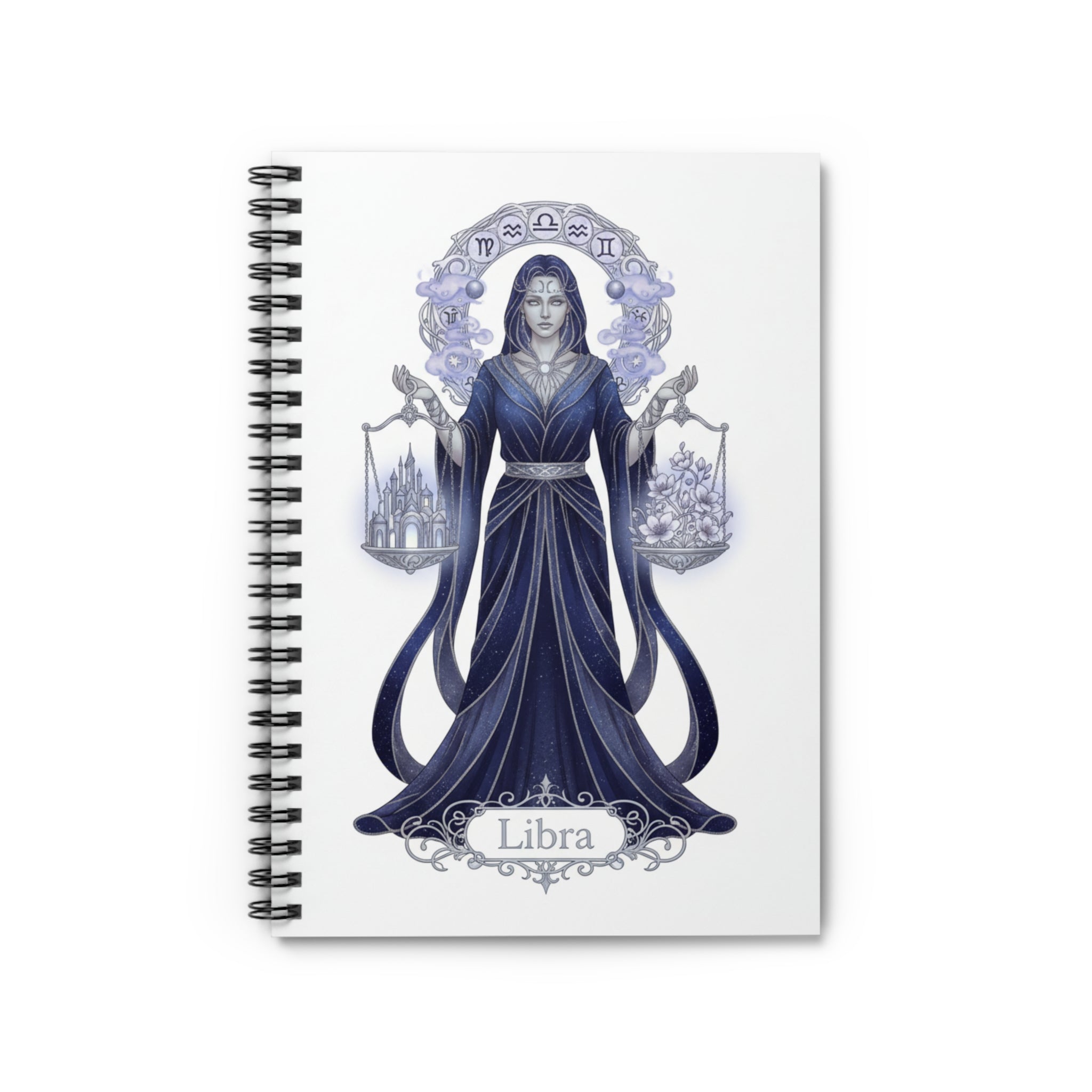 Libra Zodiac Spiral Notebook — Ruled Astrology Journal