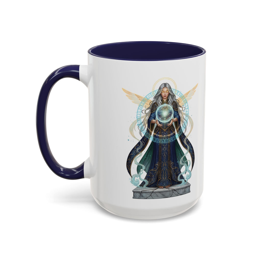 Mystic Oracle Coffee Mug — Woman with Crystal Ball Accent Mug