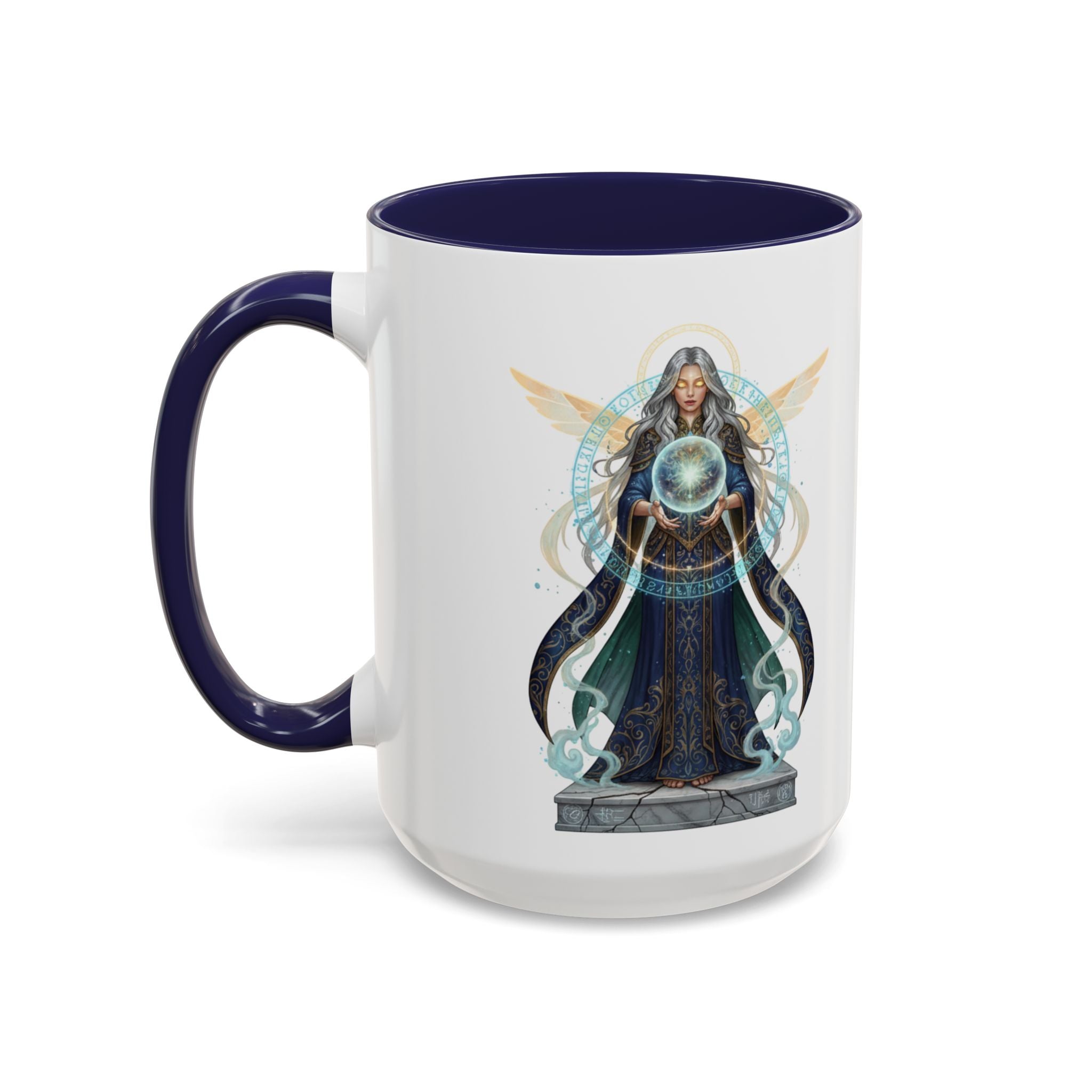 Mystic Oracle Coffee Mug — Woman with Crystal Ball Accent Mug