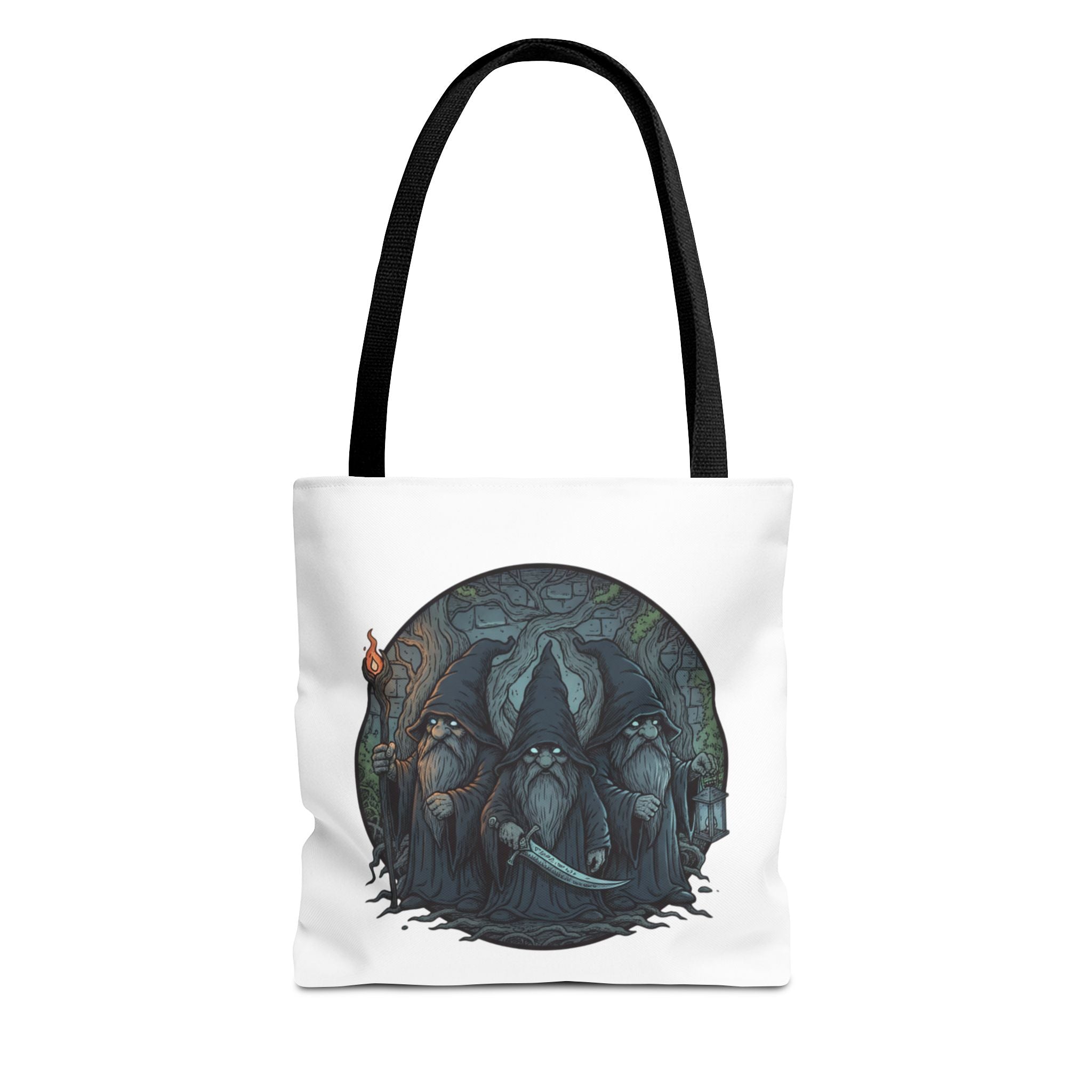 Mystic Grove Wizards Tote Bag — Fantasy Circle Art All-Over Print