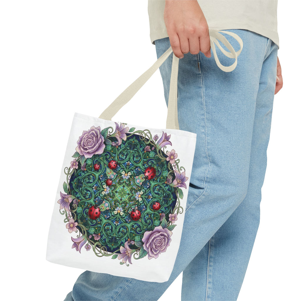Floral Mandala Tote Bag – Ladybug & Rose Garden AOP Tote
