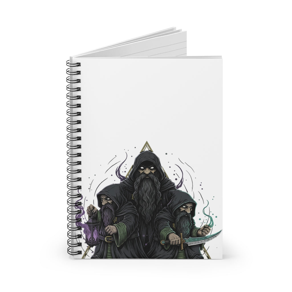 Wizards Trio Spiral Notebook — Fantasy Mage Illustration Ruled Journal
